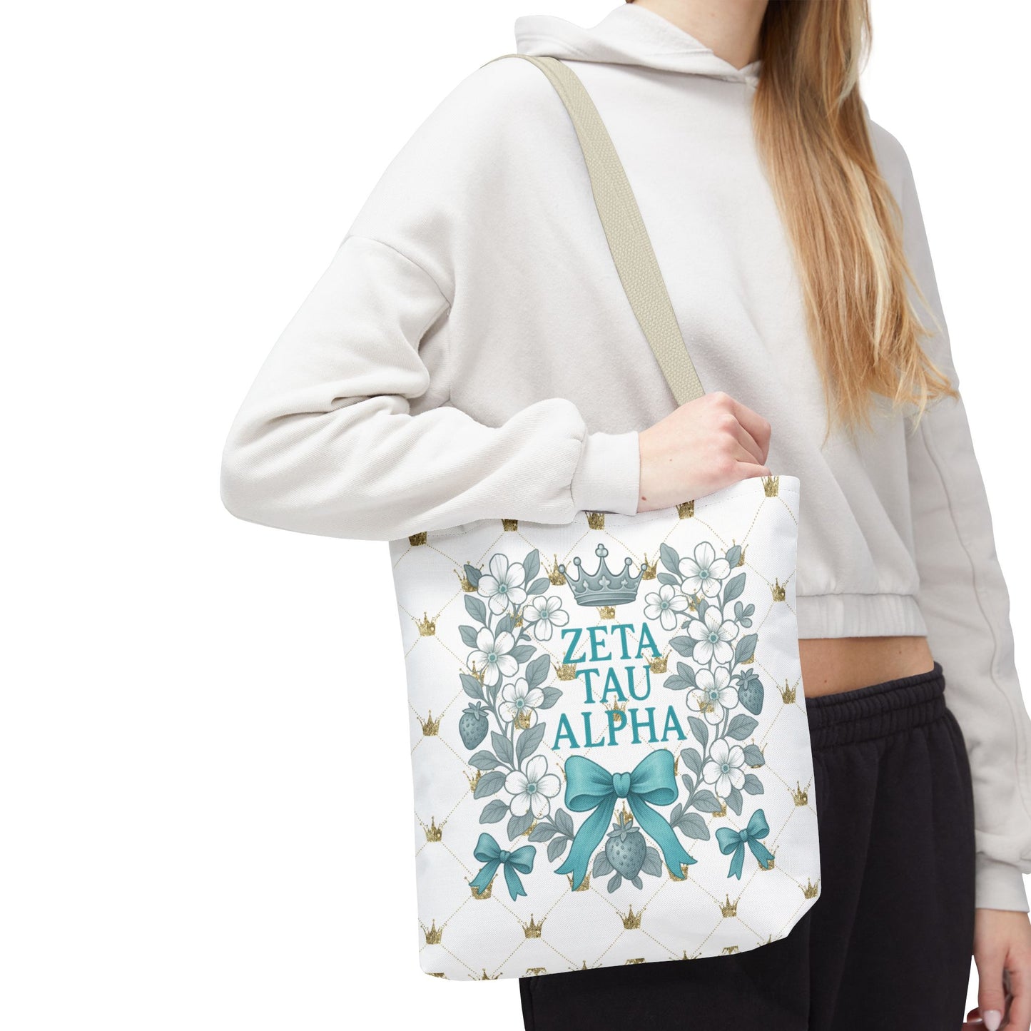 Zeta Tau Alpha Tote Bag | Sorority Bags, Floral Design, Gift for Sisters, Campus Essentials, Personalized Tote