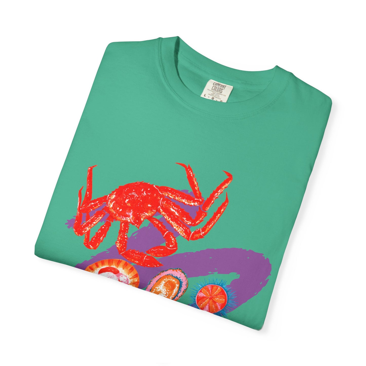 Comfort Colors Vibrant Seafood T-Shirt, French Coastal Tee, Distressed Shirt, Oversized Coquette Aesthetic, Nautical Style