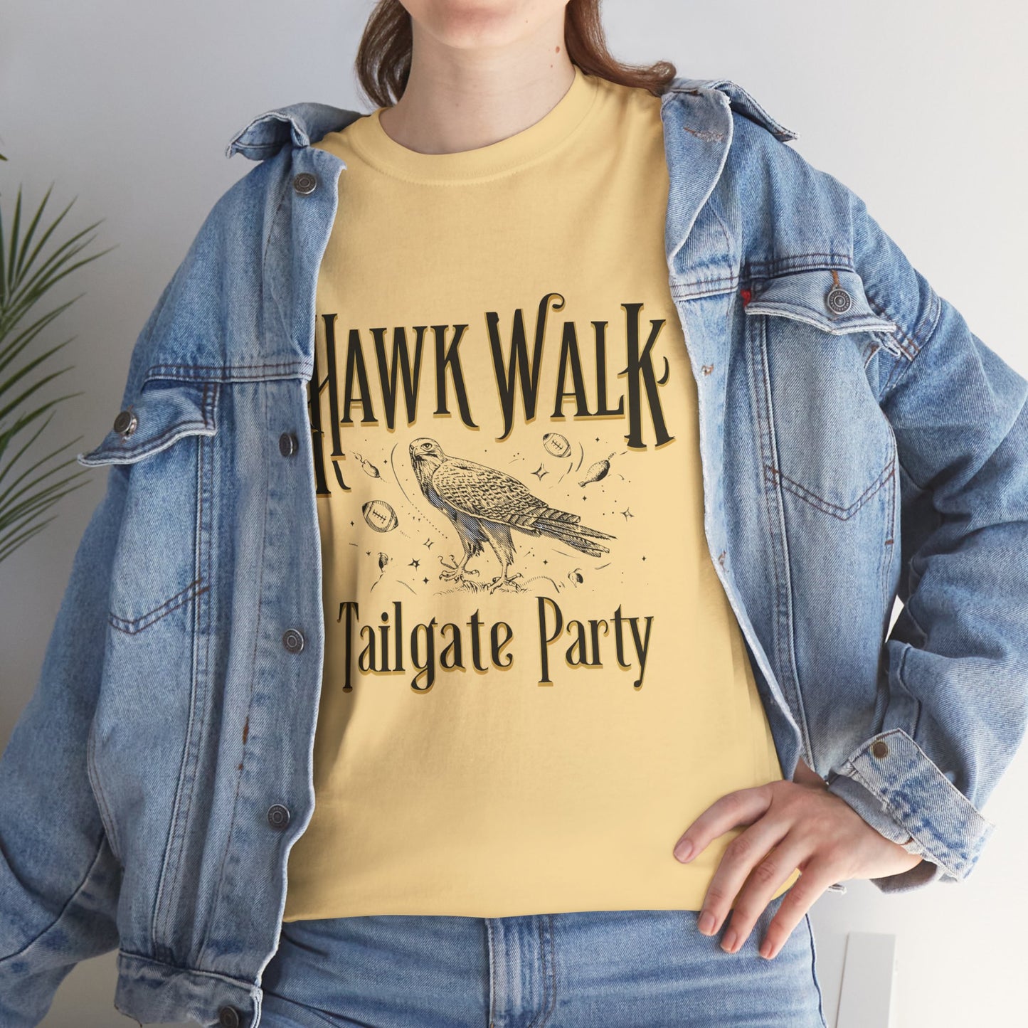 Hawk Walk Tailgate Tee, Unisex Cotton Shirt, Outdoor Event T-Shirt, Festival Wear, Bird Lover Gift, Sports Gathering Apparel