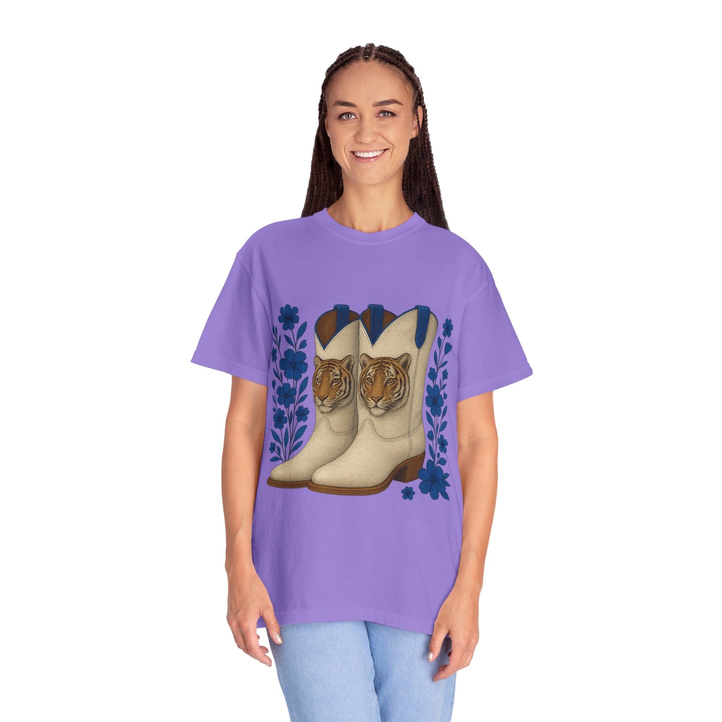Graphic T-Shirt - Cowboy Boots & Tigress, Unisex Tee, Vintage Country Style-Memphis Tiger Fan