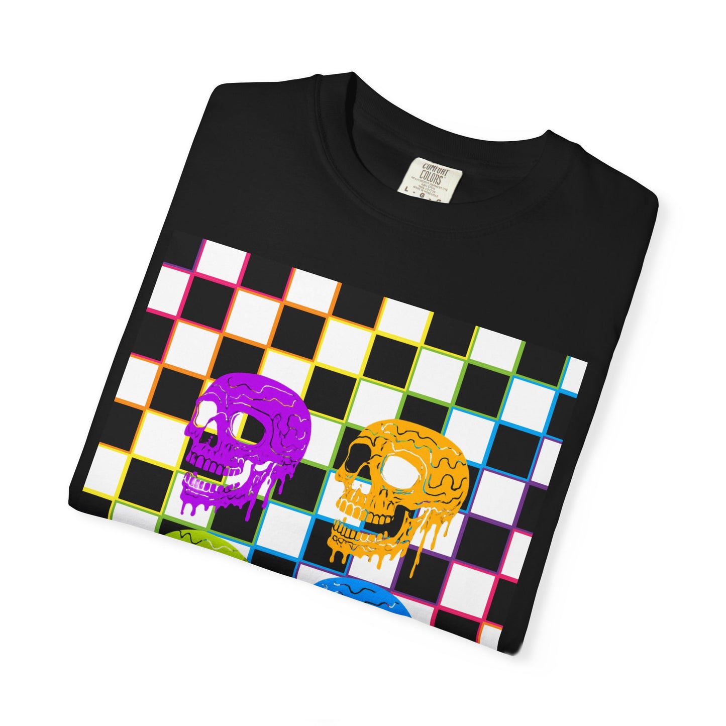 Vibrant Skull Graphic T-Shirt, Unisex Tee, Halloween Outfit, Alternative Fashion, Festival Wear, Casual Street Style
