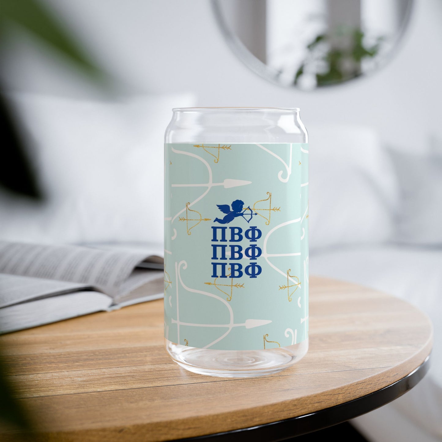 Pi Beta Phi Sipper Glass with Custom Design, Personalized Drinkware, Greek Life, Sorority Gift, Sisterhood
