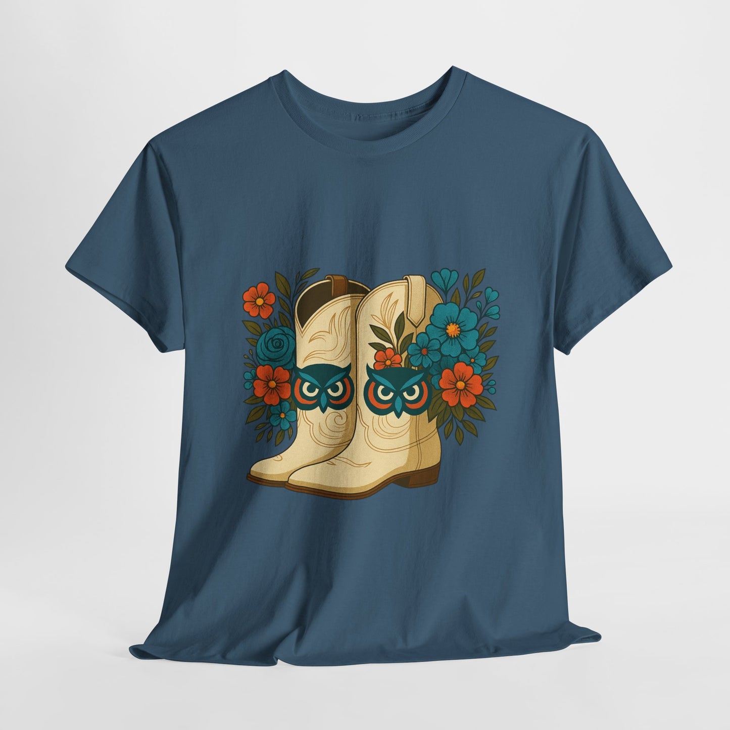 Floral Cowboy Boots Tee, Perfect for Country Music Lovers, Western Style Gift, Casual Outfit, Boho Fashion, Farmhouse Decor