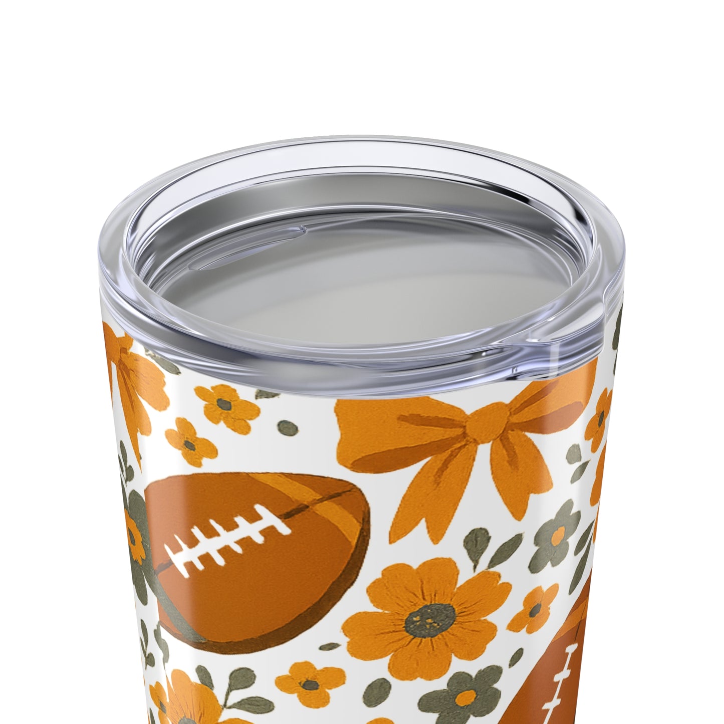 Floral Football Tumbler 20oz, Tennessee Fan Gift, TN floral gift, tennessee vols game day, knoxville, tennessee