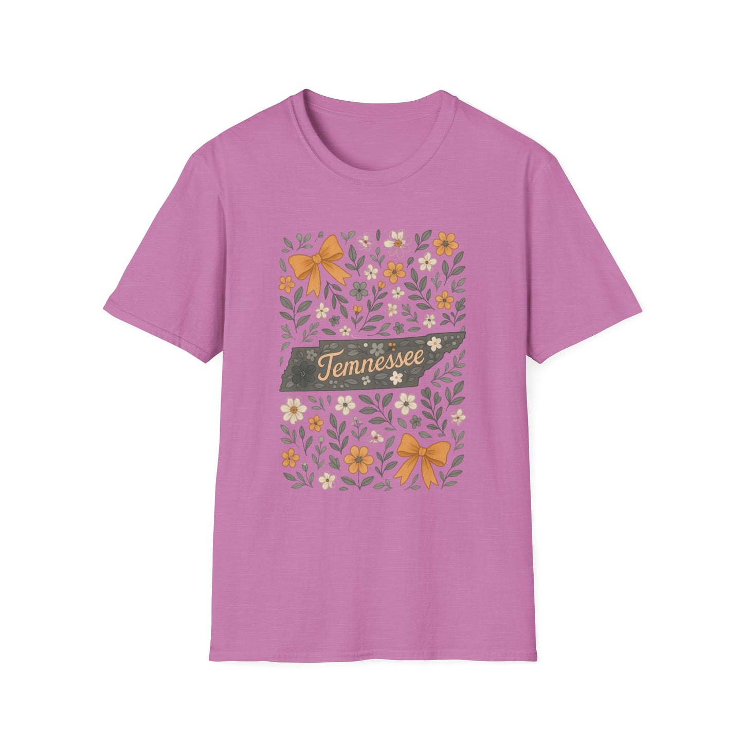 Tennessee Floral T-Shirt, Casual Wear, Gift for Her, Souvenir, Nature Lover Apparel, Spring Outfit