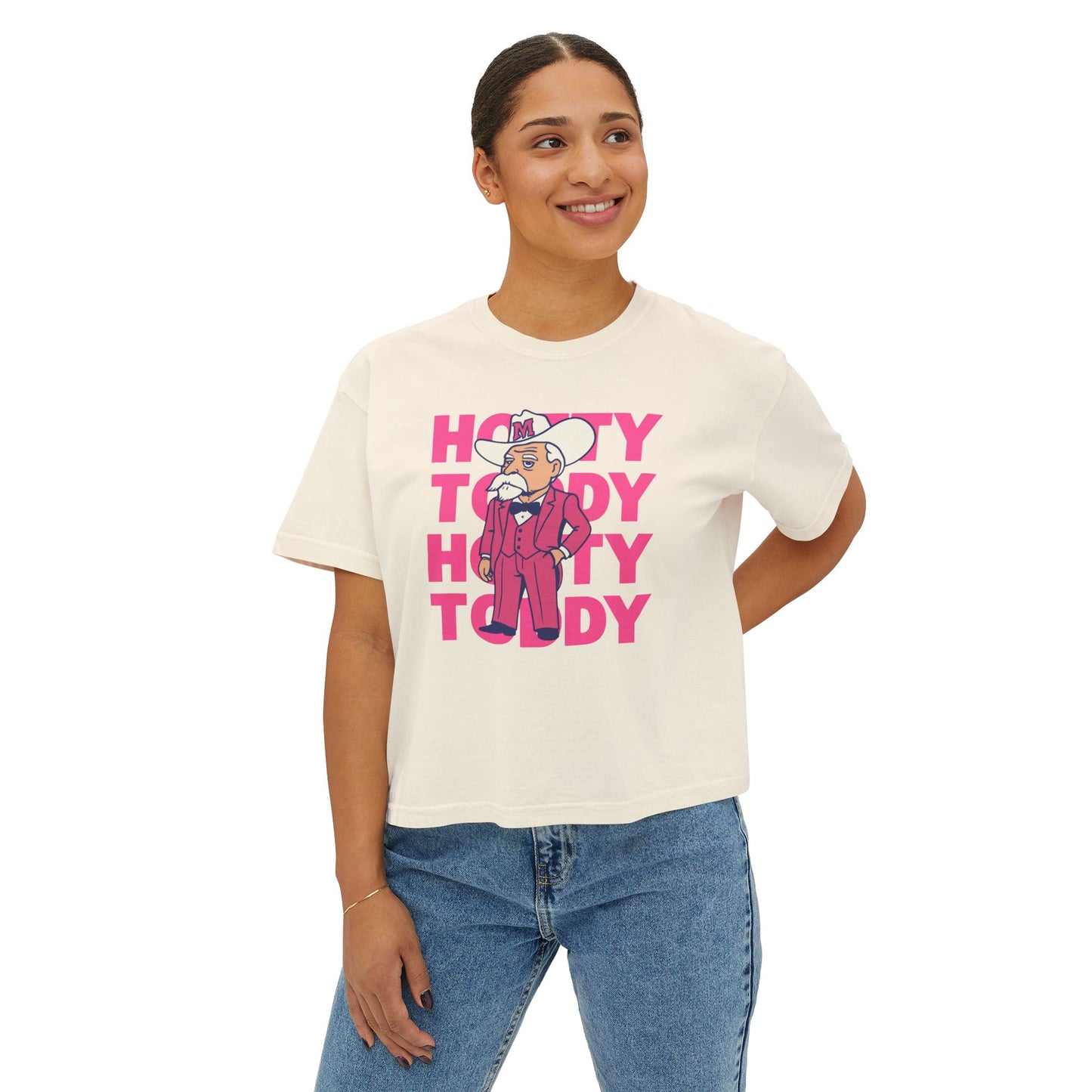 Pink Hotty Toddy Boxy Tee | Fun Humor Graphic Shirt