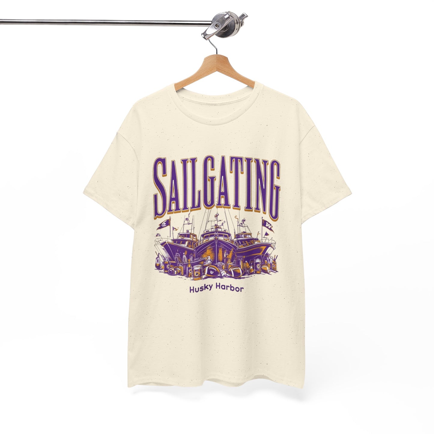 Sailgating Tee - Washington Huskies Unisex Heavy Cotton Shirt