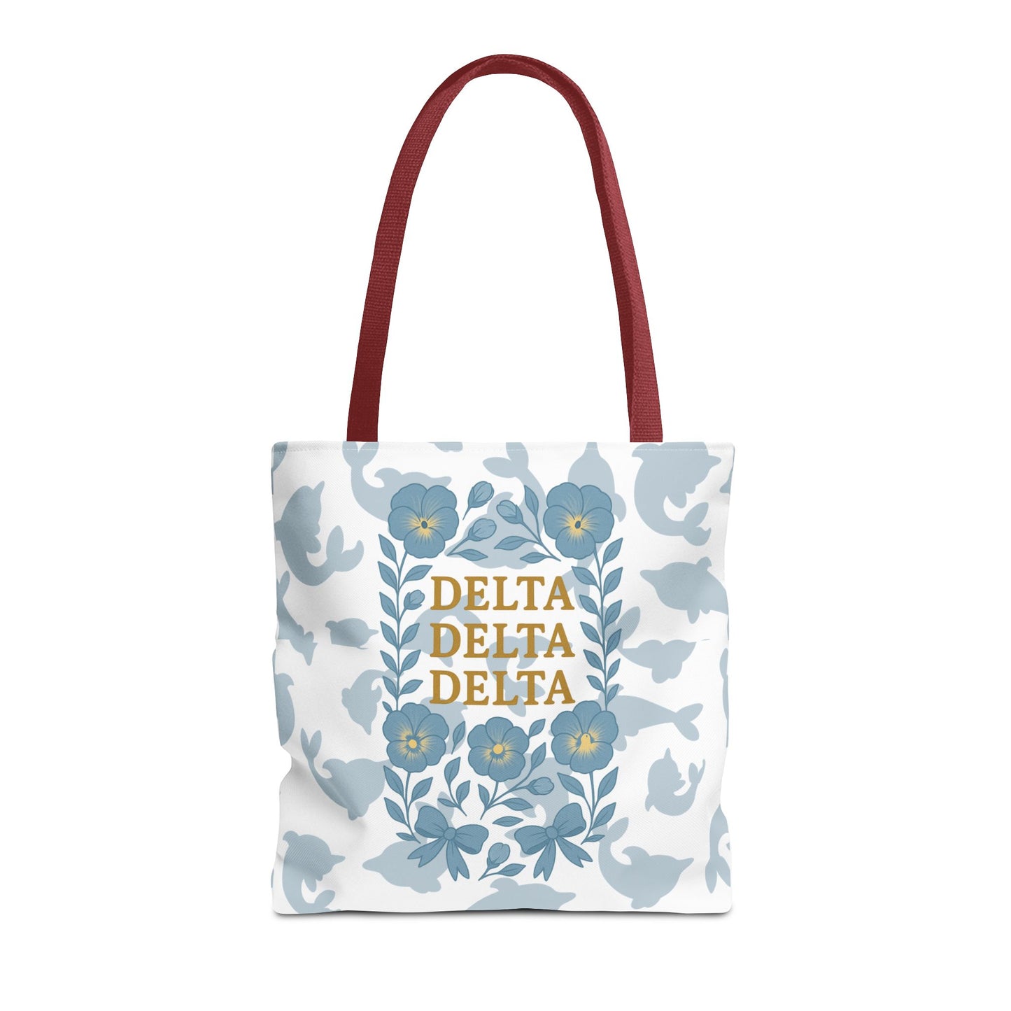 Delta Delta Delta Floral Tote Bag | Sorority Gift | Reusable Shopping Bag | Summer Accessory | Eco-Friendly Bag | Stylish Storage