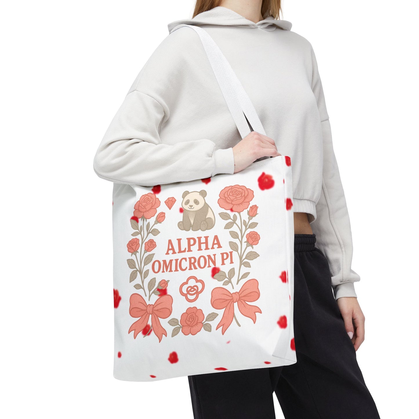 Floral Alpha Omicron Pi Tote Bag, Sorority Tote, Gift for Sisters, College Bag, Cute Everyday Tote