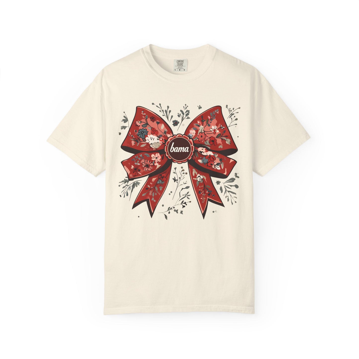 Floral Bow T-shirt - Comfort Colors - Coquette Bama Bow - Alabama Fan