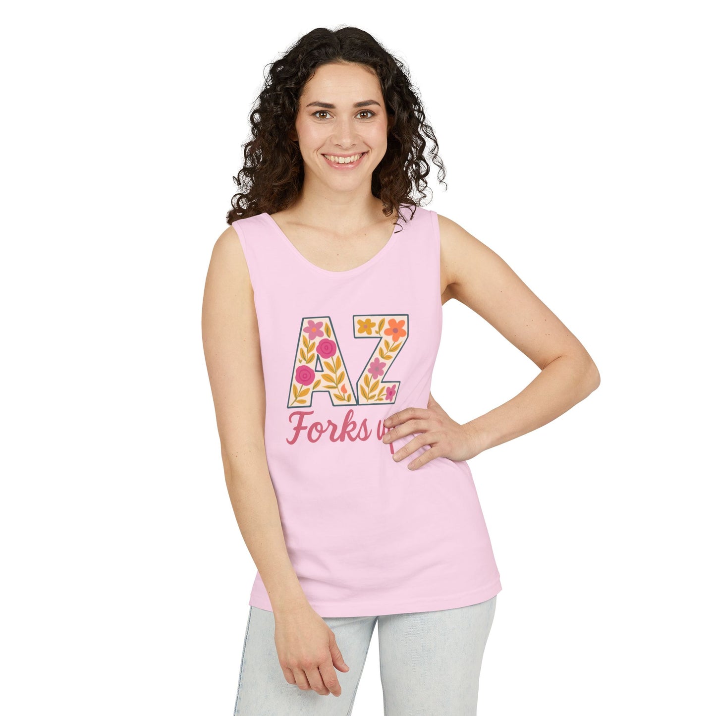 AZ Tank Top - AZ Forks Up Apparel, Summer Wear, Vacation Top, Travel Essentials, Gifts for Arizonans, Sun devils, comfort colors, graduation gift