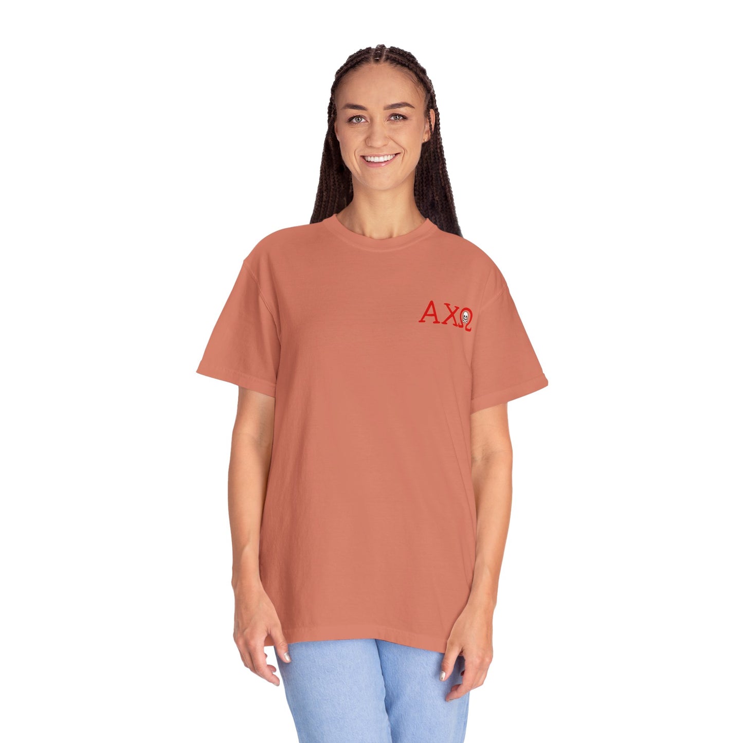Alpha Chi Omega Garment-Dyed T-shirt, Unisex College Apparel, Sorority Shirt, Graduation Gift, Vintage Style Tee