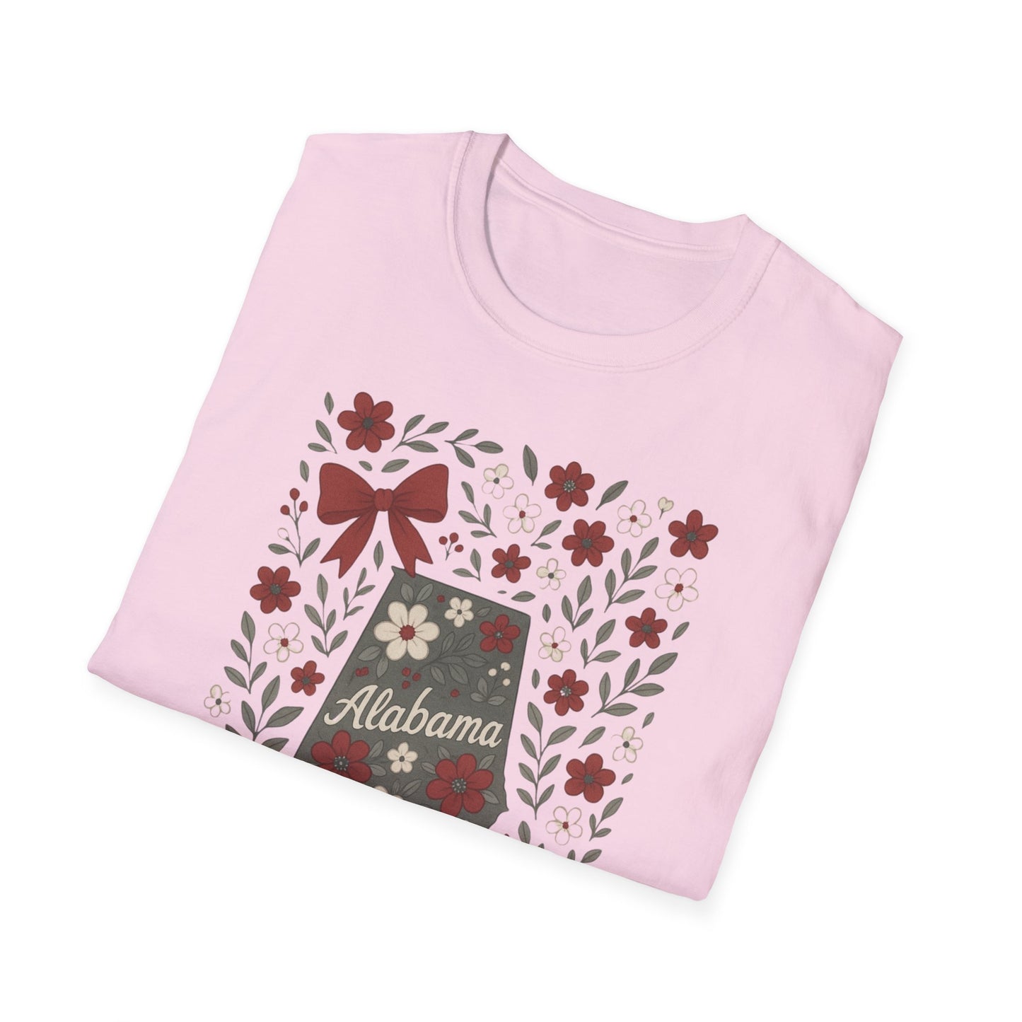 Alabama Floral Unisex T-Shirt, Southern Pride Shirt, Gift for Her, Travel Tee, Spring Apparel
