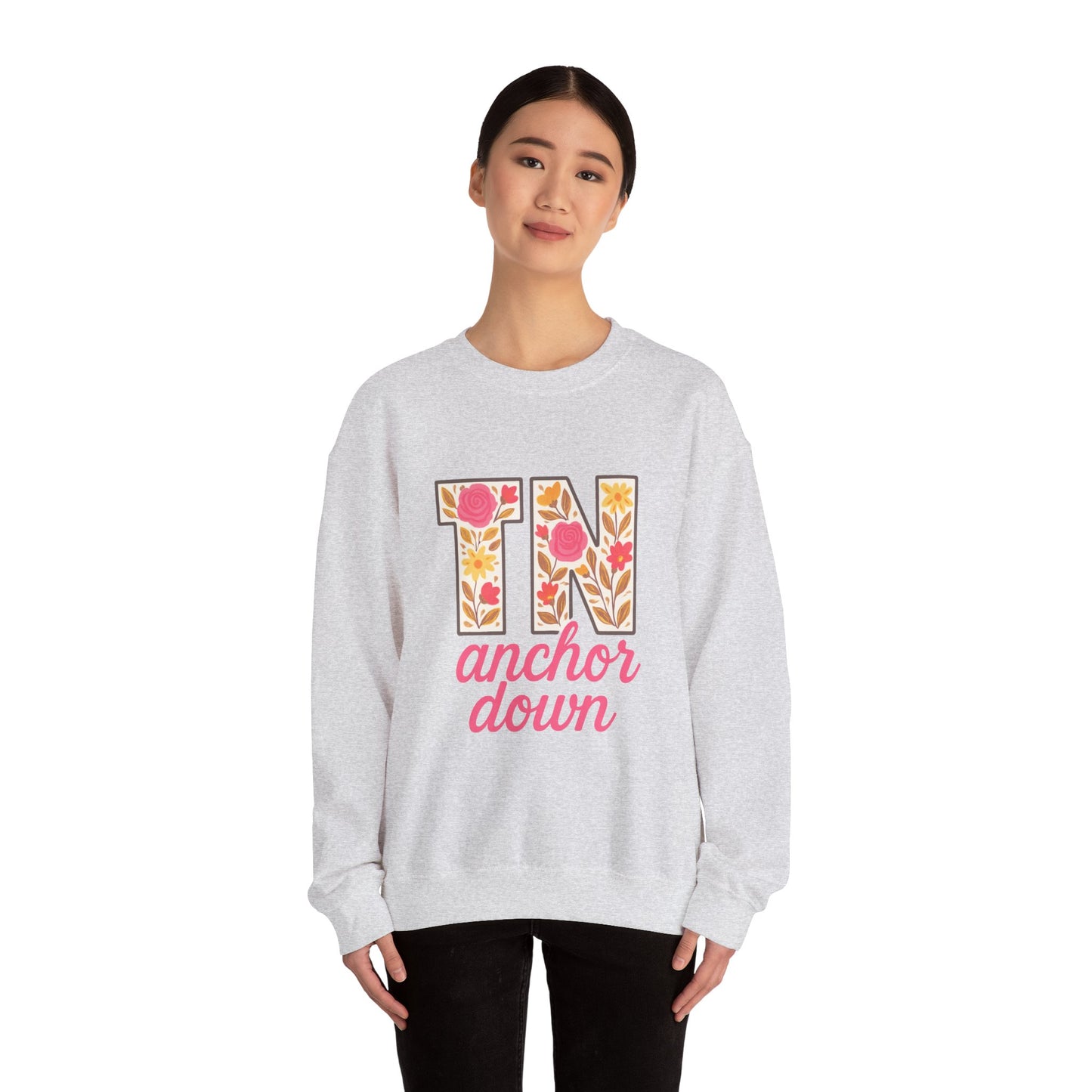 Cozy Floral Crewneck Sweatshirt with TN Design, Cute Gifts for Tennessee Fans, Casual Fall Wear, Perfect for Holidays & Gatherings