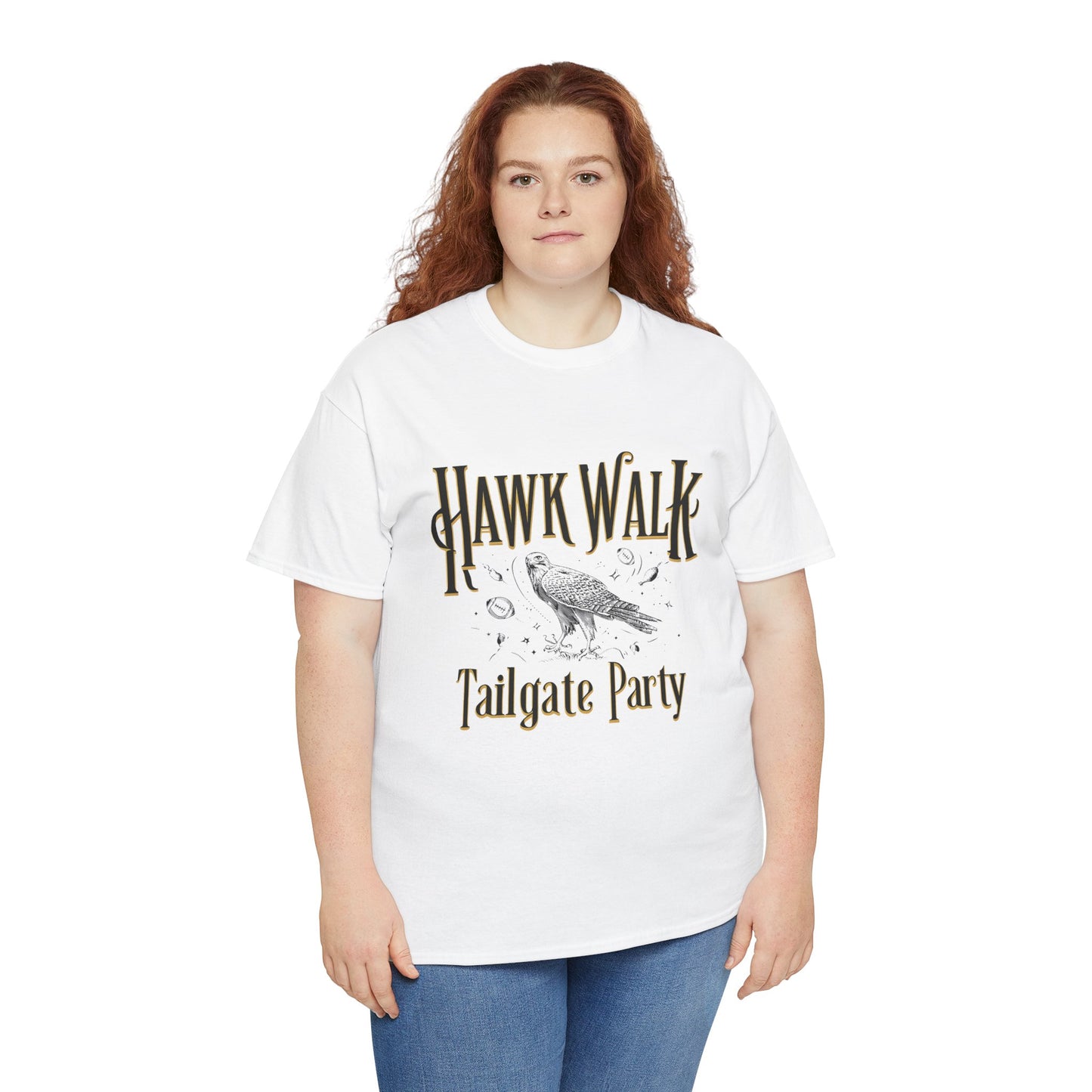 Hawk Walk Tailgate Tee, Unisex Cotton Shirt, Outdoor Event T-Shirt, Festival Wear, Bird Lover Gift, Sports Gathering Apparel