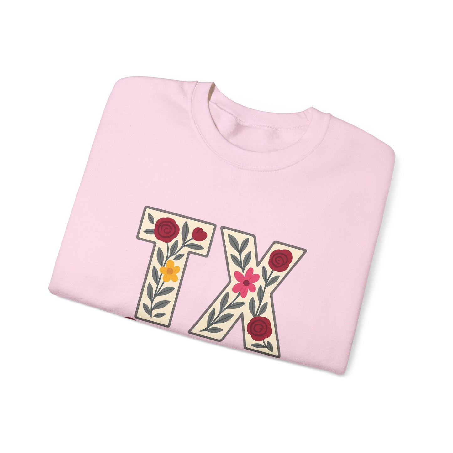 Texas Floral Crewneck Sweatshirt, Cozy Texas Sweatshirt, TX Gig'em Gift, Unisex Sweatshirt for Gamers, Floral Crew Neck for Casual Wear