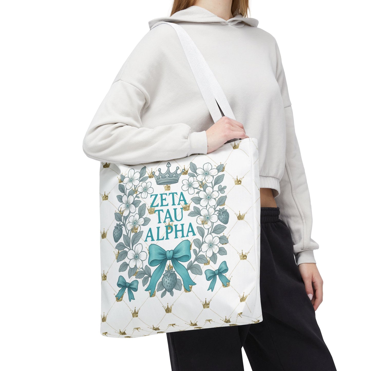 Zeta Tau Alpha Tote Bag | Sorority Bags, Floral Design, Gift for Sisters, Campus Essentials, Personalized Tote