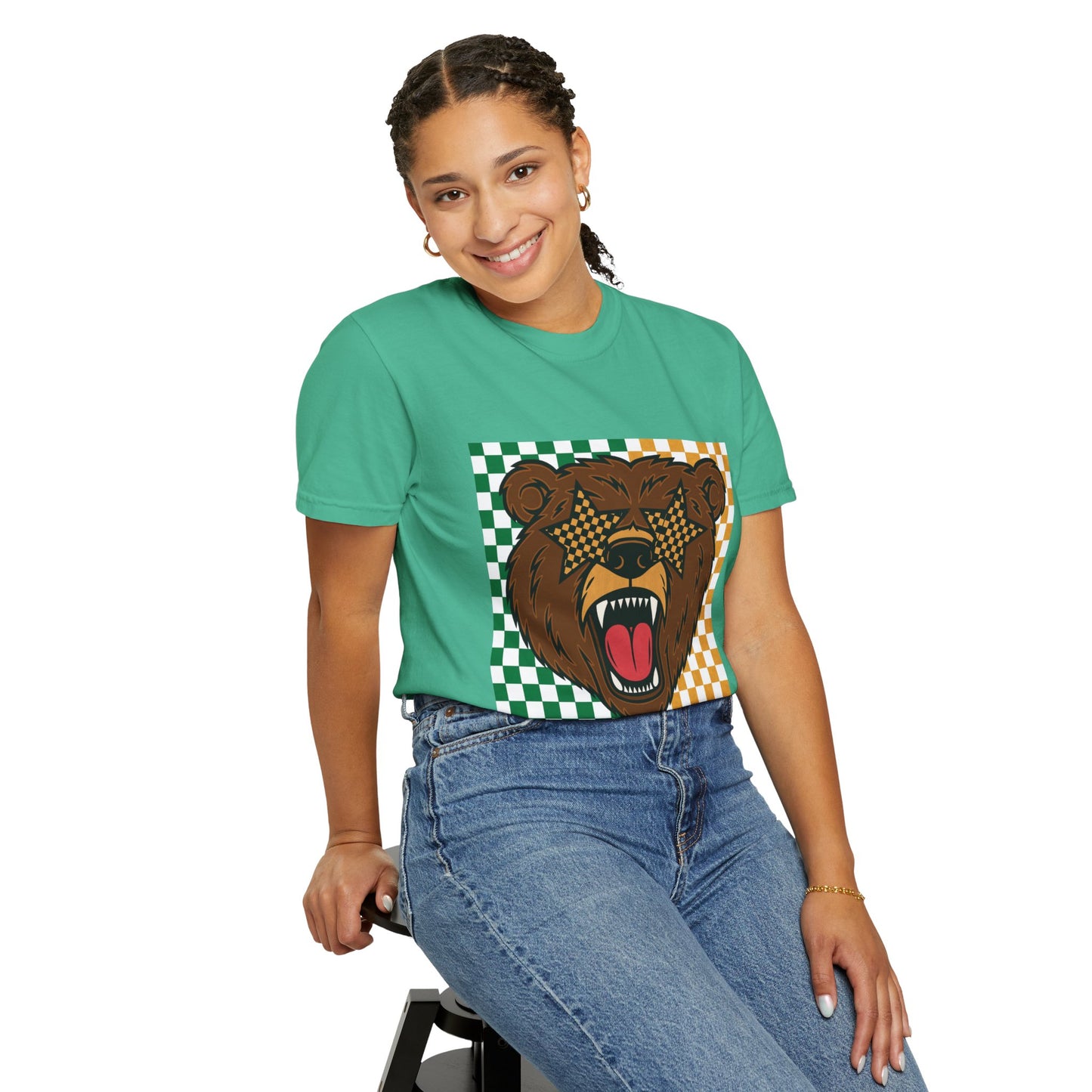Checkered BU Bear Unisex T-shirt