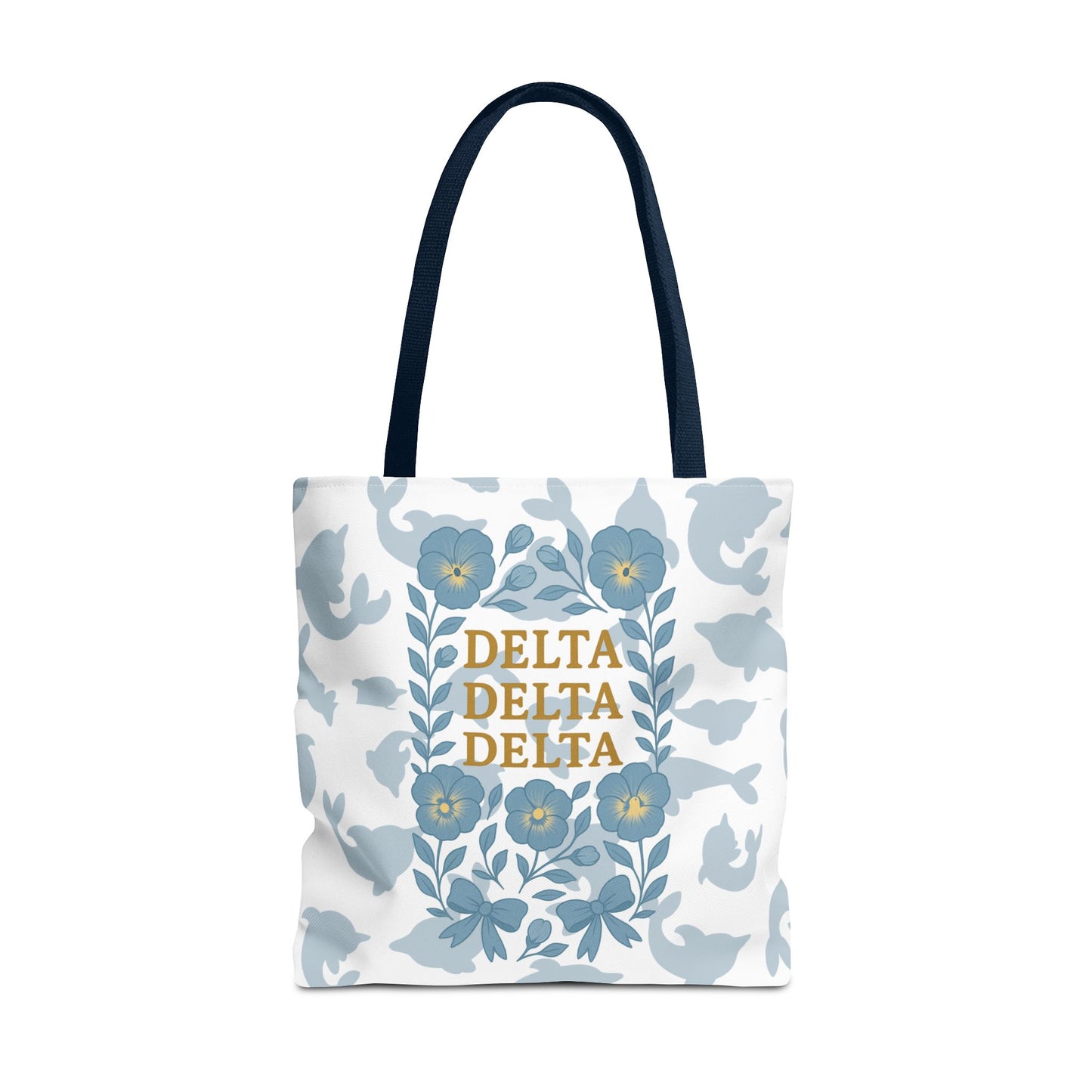 Delta Delta Delta Floral Tote Bag | Sorority Gift | Reusable Shopping Bag | Summer Accessory | Eco-Friendly Bag | Stylish Storage