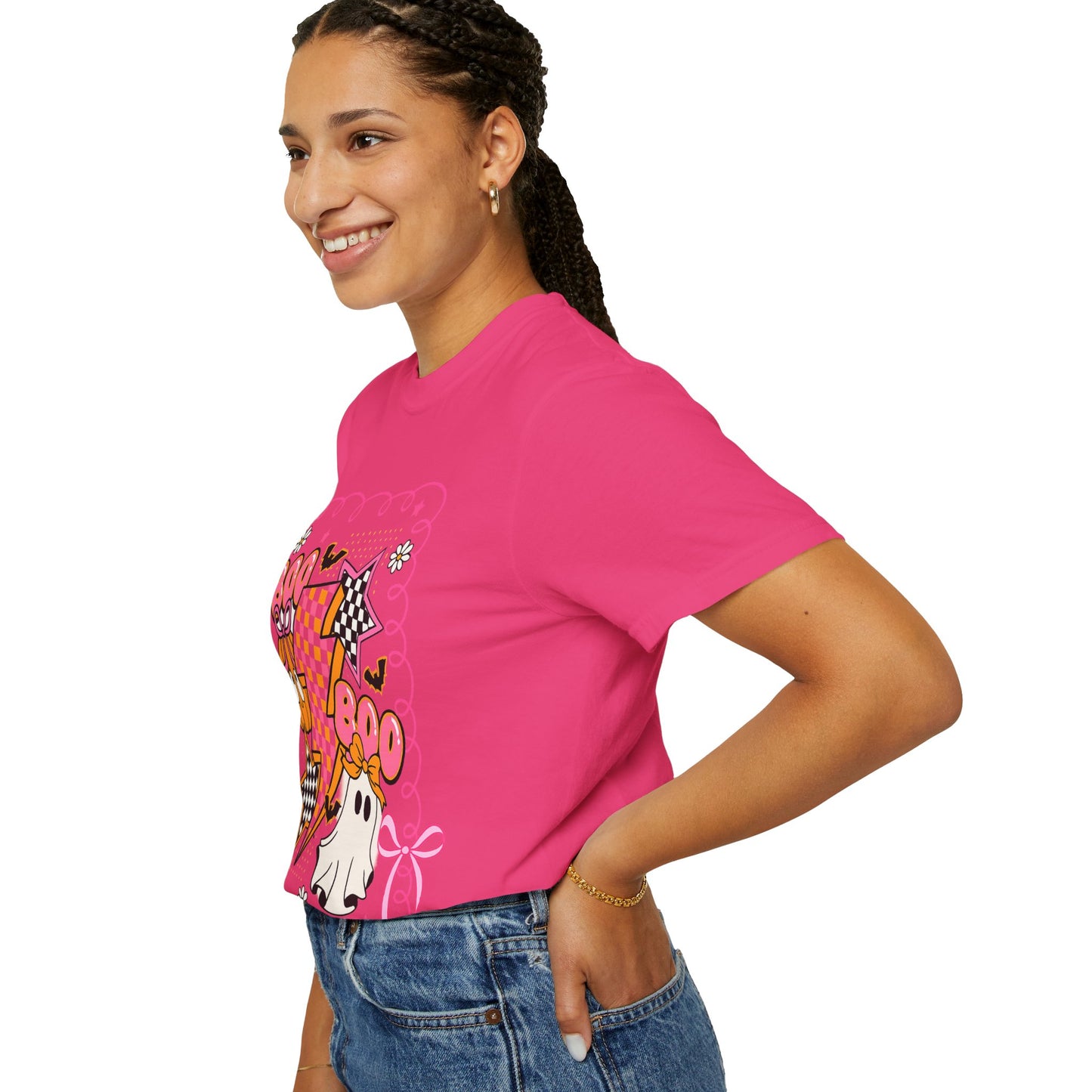 Retro Design Orange & Pink Unisex Halloween T-Shirt