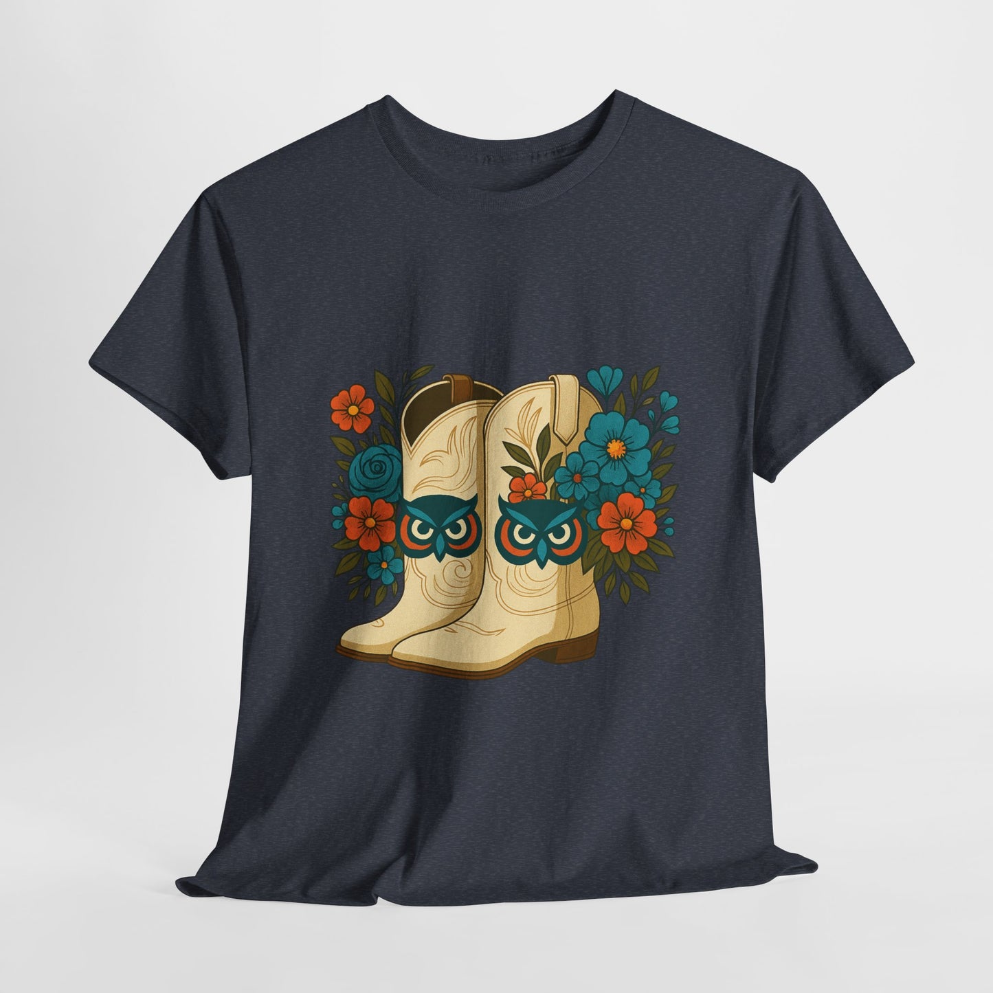 Floral Cowboy Boots Tee, Perfect for Country Music Lovers, Western Style Gift, Casual Outfit, Boho Fashion, Farmhouse Decor