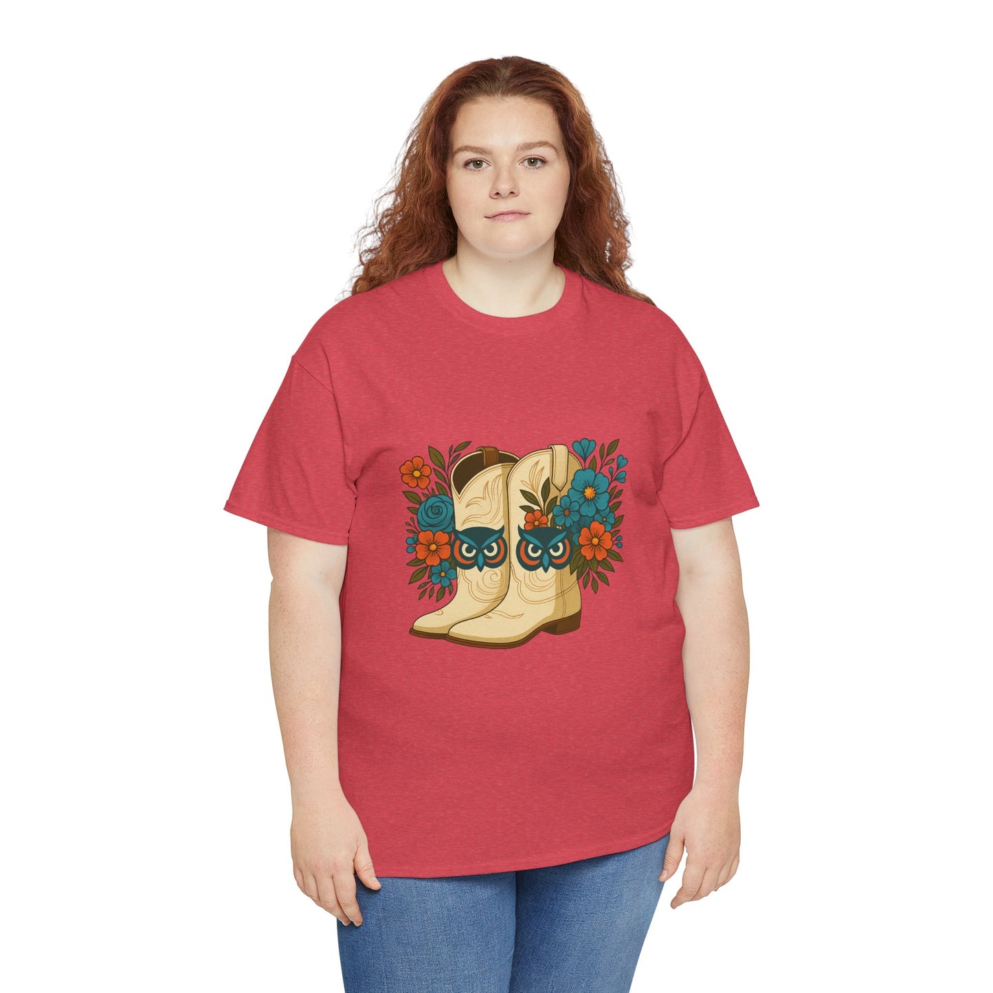 Floral Cowboy Boots Tee, Perfect for Country Music Lovers, Western Style Gift, Casual Outfit, Boho Fashion, Farmhouse Decor