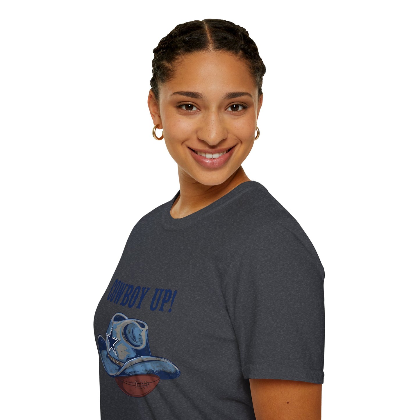 Cowboy Up! Unisex Softstyle T-Shirt - Casual Western Tee for Rodeos, Country Events, Fun Graphic Shirt, Everyday Wear