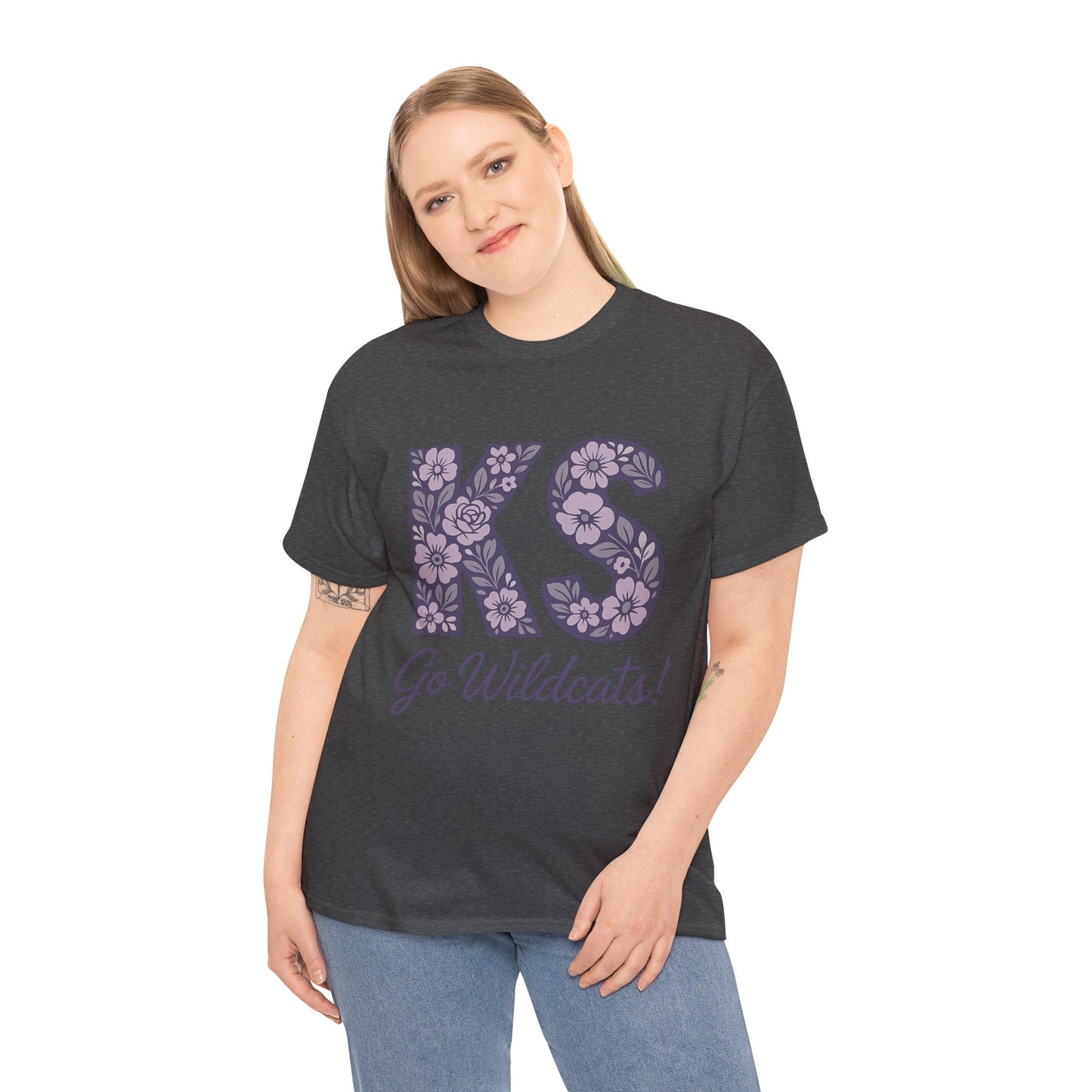 KS Floral Team Spirit Tee: Celebrate Kansas State Wildcats in Style, Perfect for Sports Events, Gifts, & Casual Wear