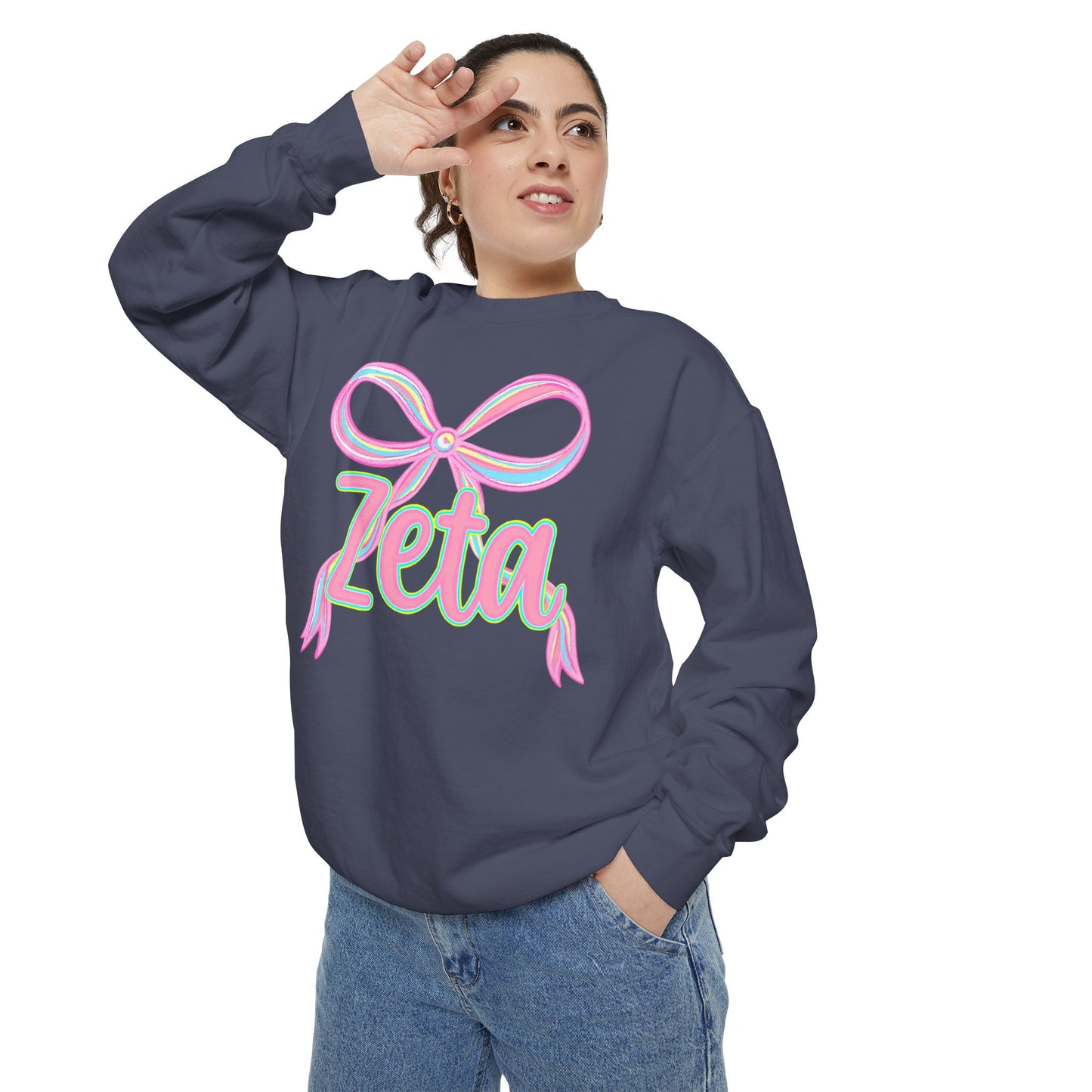 Zeta Graphic Sweatshirt, Cozy Fashion, Gift for Sorority Sisters, Cute Casual Wear, College Apparel, Unisex Outfit