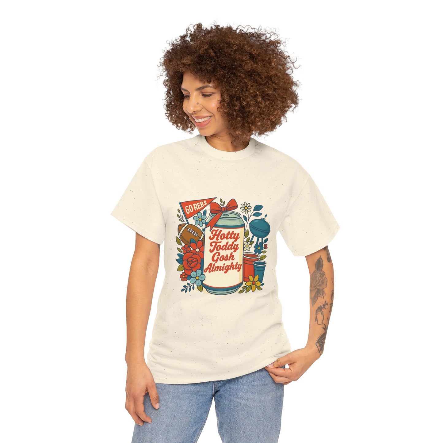 Hotty Toddy Heavy Cotton Tee - Unisex Graphic T-Shirt, Casual Wear, College Apparel, Gift for Students, Spring Break Fashion