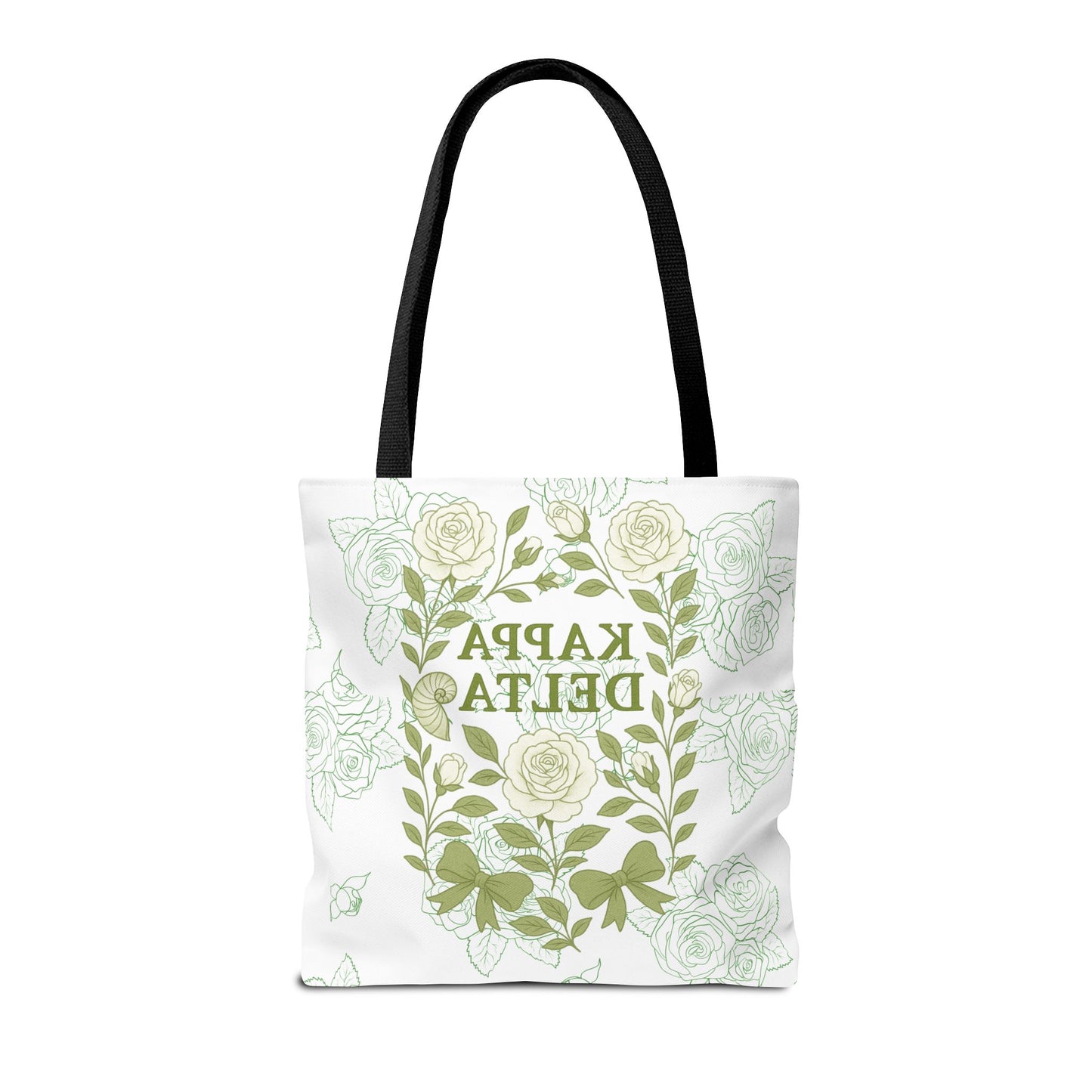Elegant Kappa Delta Tote Bag, Floral AOP Design, Sorority Bag, Gift for Sisters, Eco-Friendly Shopping Bag