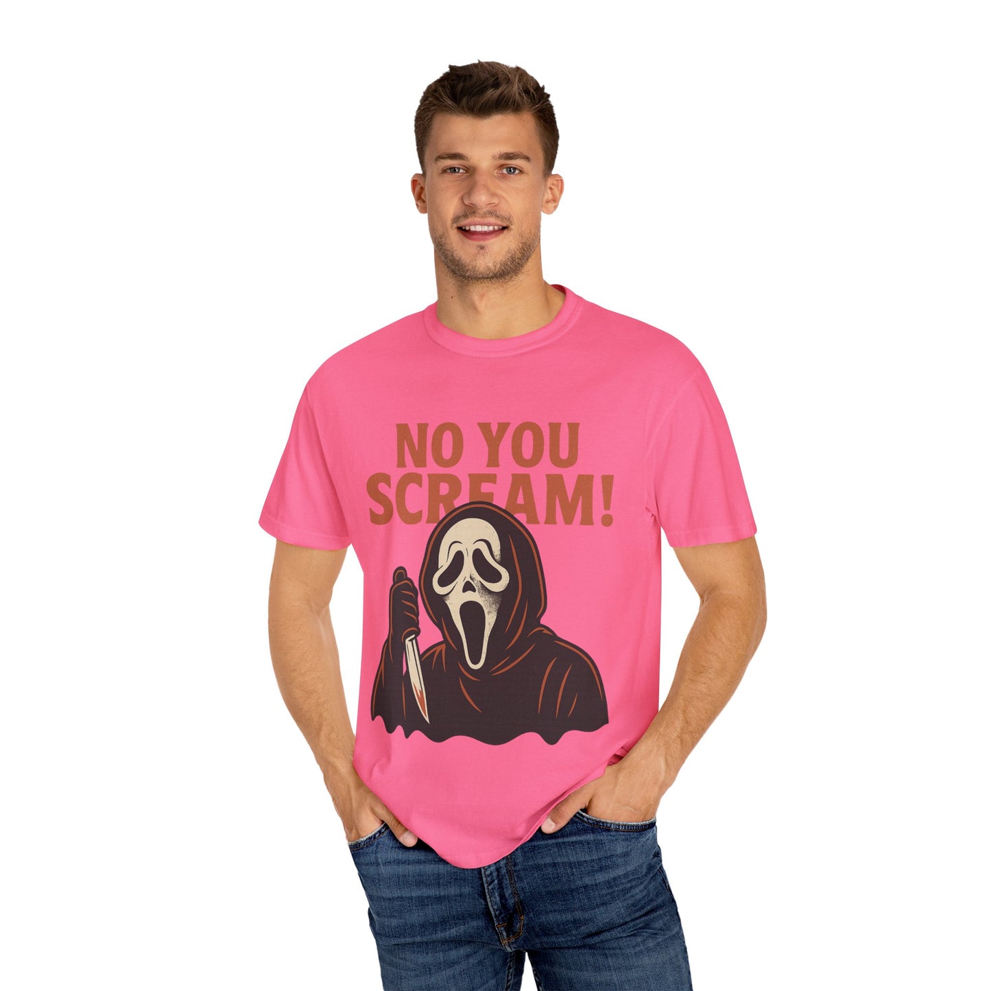 Unisex Horror-Themed T-shirt | Fun Scream Design for Halloween, Costume Parties, Movie Nights, Gift for Horror Fans