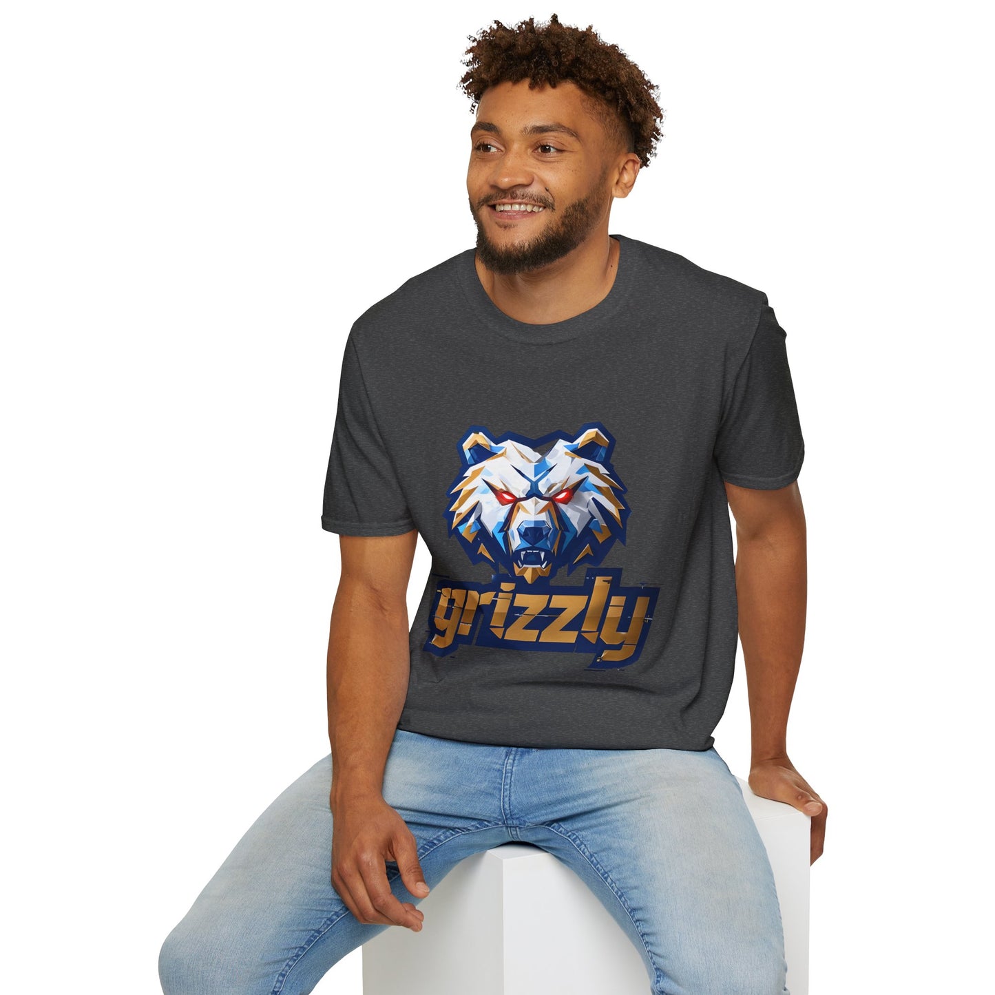 Grizzly Memphis Bear Graphic Tee, Unisex Softstyle T-Shirt, Memphis Basketball Fan, Memphis Grizz, 901, Go Grizz