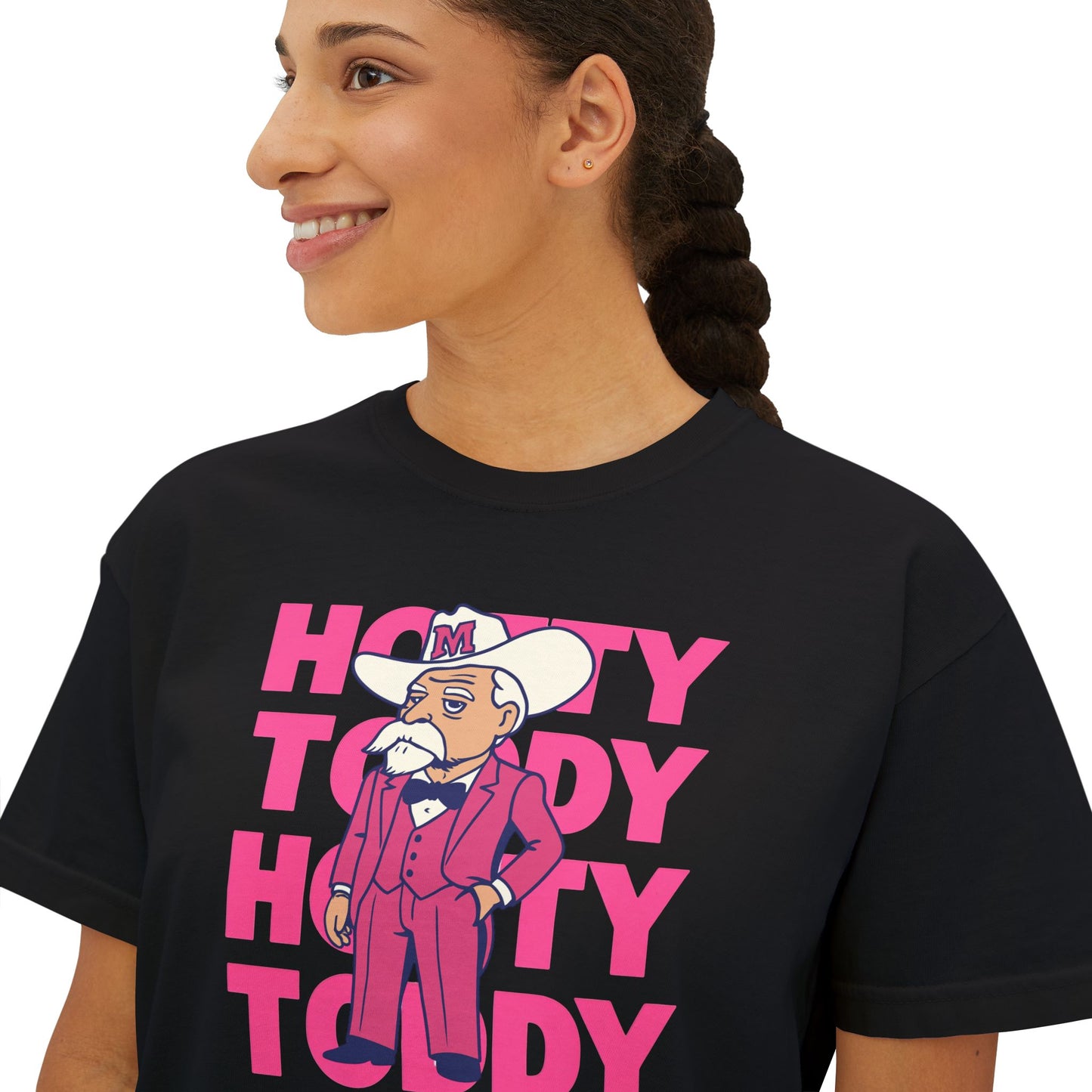 Pink Hotty Toddy Boxy Tee | Fun Humor Graphic Shirt