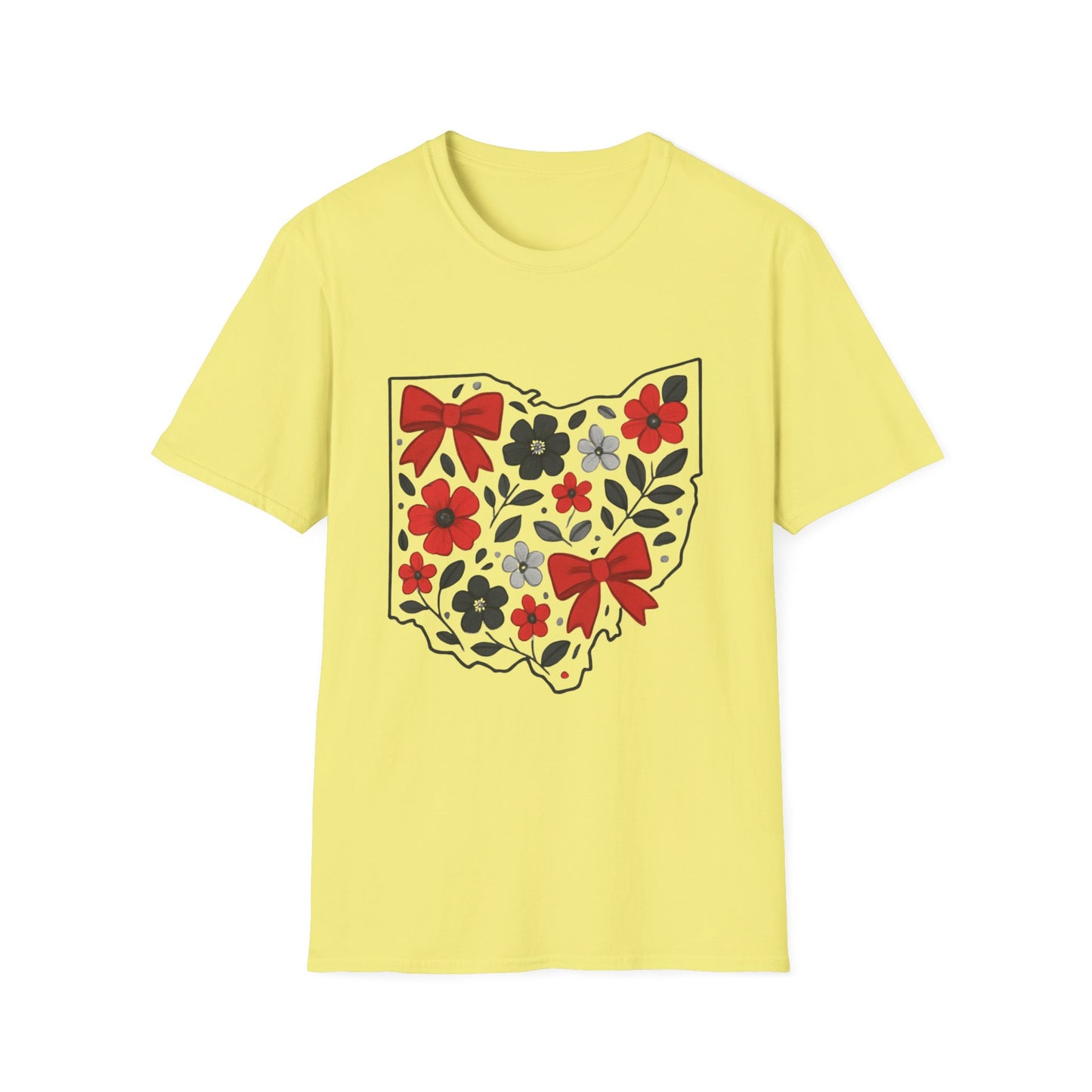 Ohio Floral T-Shirt, Unisex Tees, Gift for Her, Vintage Style, Summer Wardrobe Essential, State Pride
