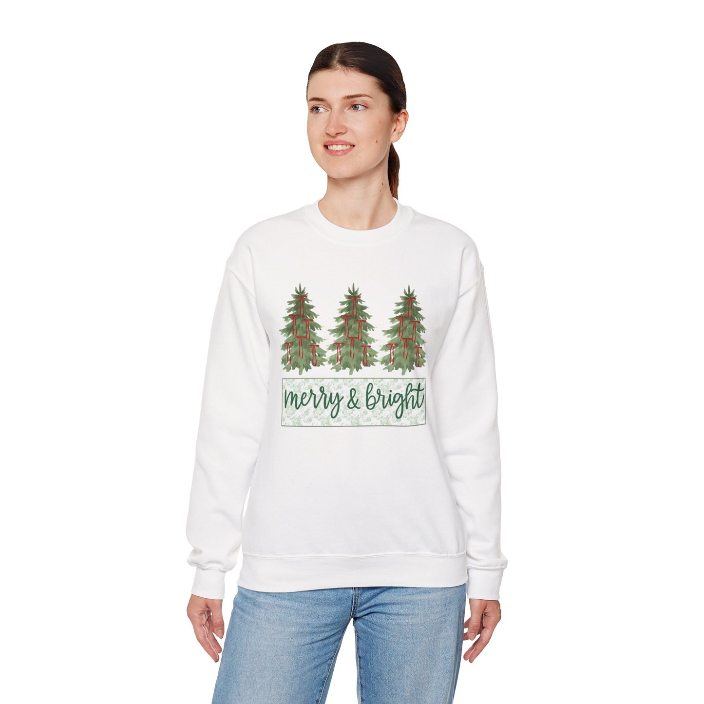 Merry & Bright Crewneck Sweatshirt | Cozy Holiday Gift, Unisex Apparel, Christmas Sweatshirt, Festive Fashion, Winter Wardrobe Essential