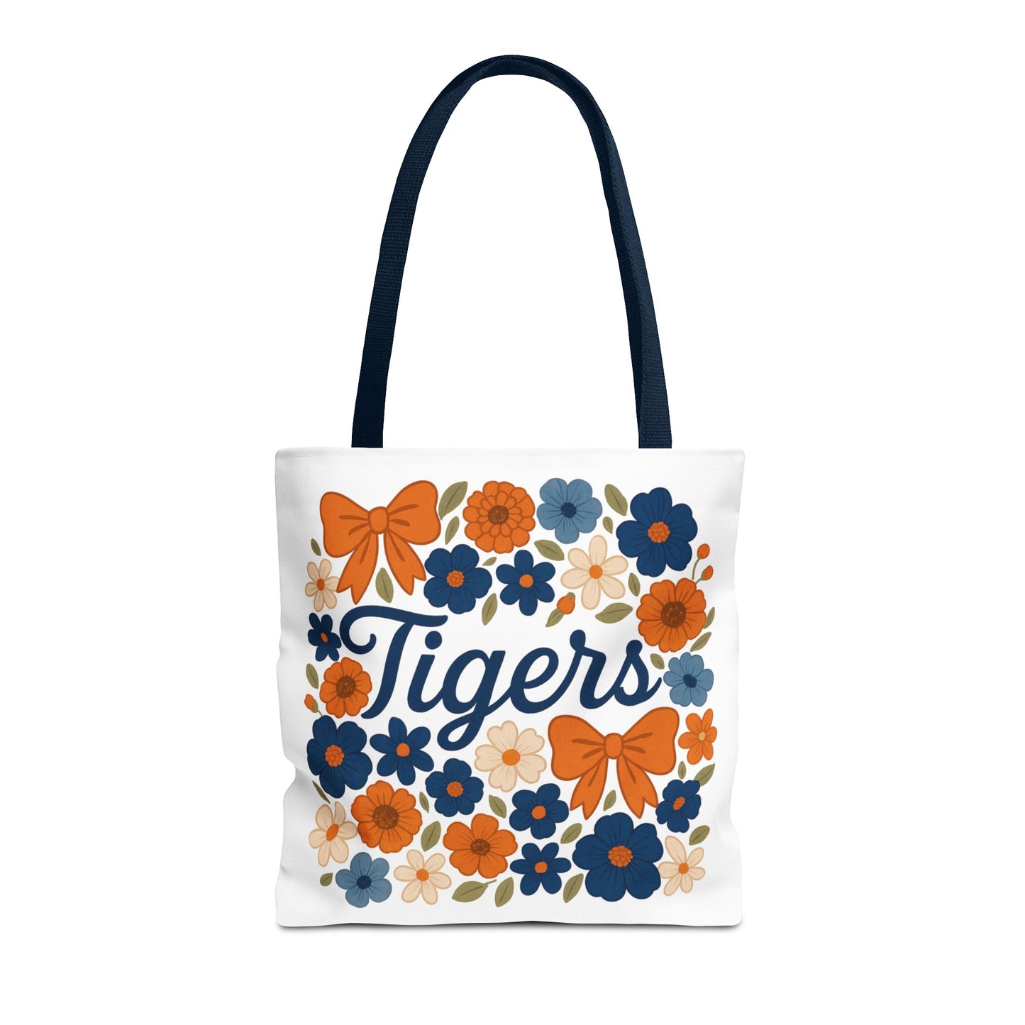 Floral Tiger Tote Bag, Cute Shopping Bag, Reusable Grocery Tote, Gift for Students, Eco-friendly Handbag, Graduation Gift, Alumni Gift