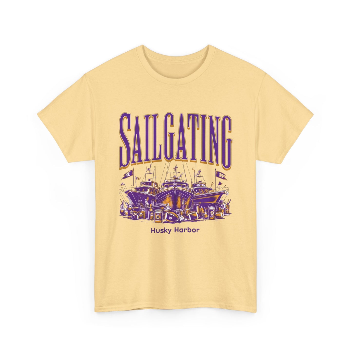 Sailgating Tee - Washington Huskies Unisex Heavy Cotton Shirt
