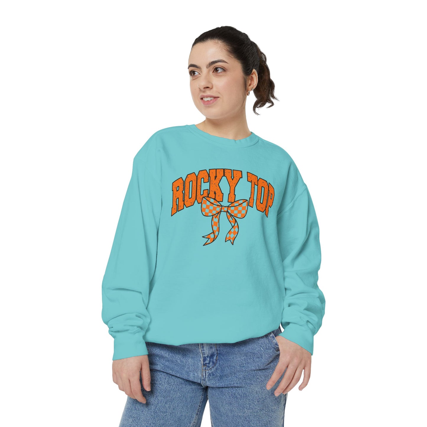 Rocky Top Bow Sweatshirt — Tennessee Checkerboard Vintage Crewneck