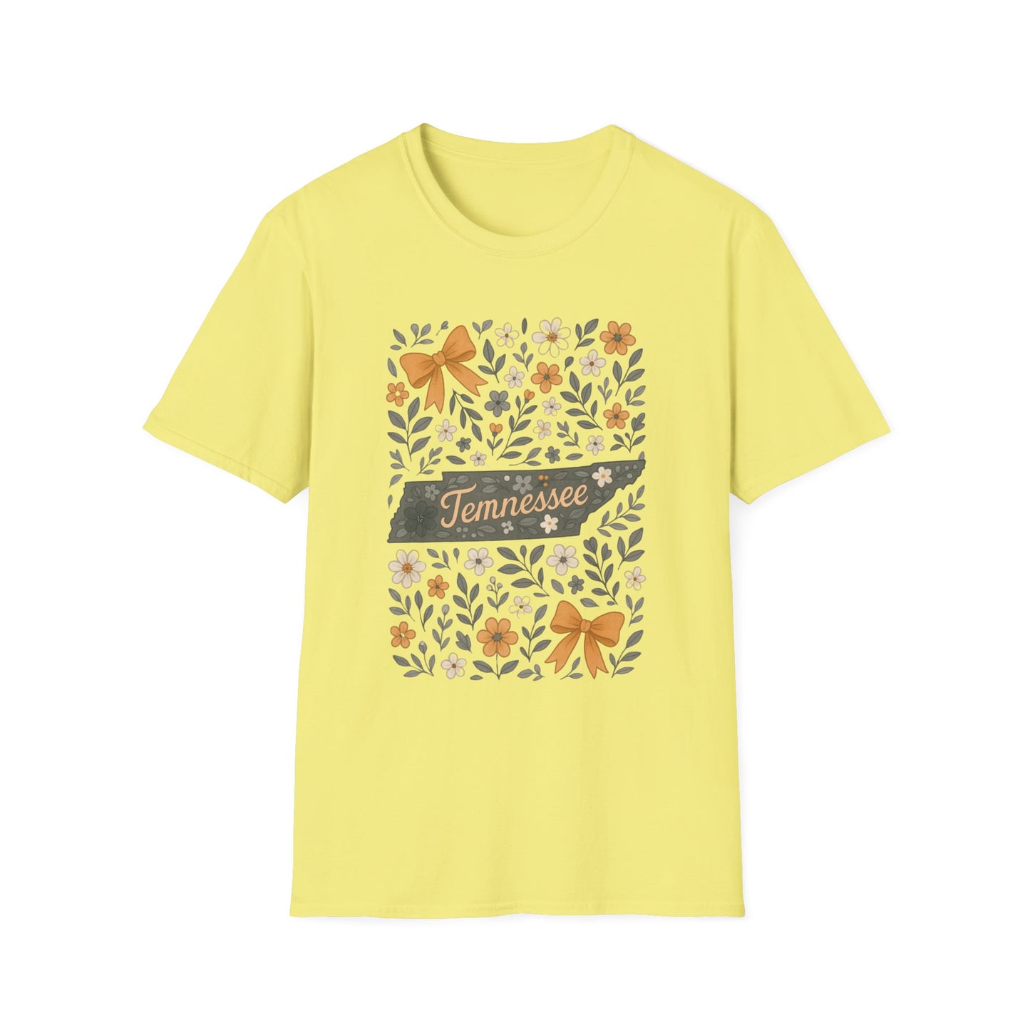 Tennessee Floral T-Shirt, Casual Wear, Gift for Her, Souvenir, Nature Lover Apparel, Spring Outfit