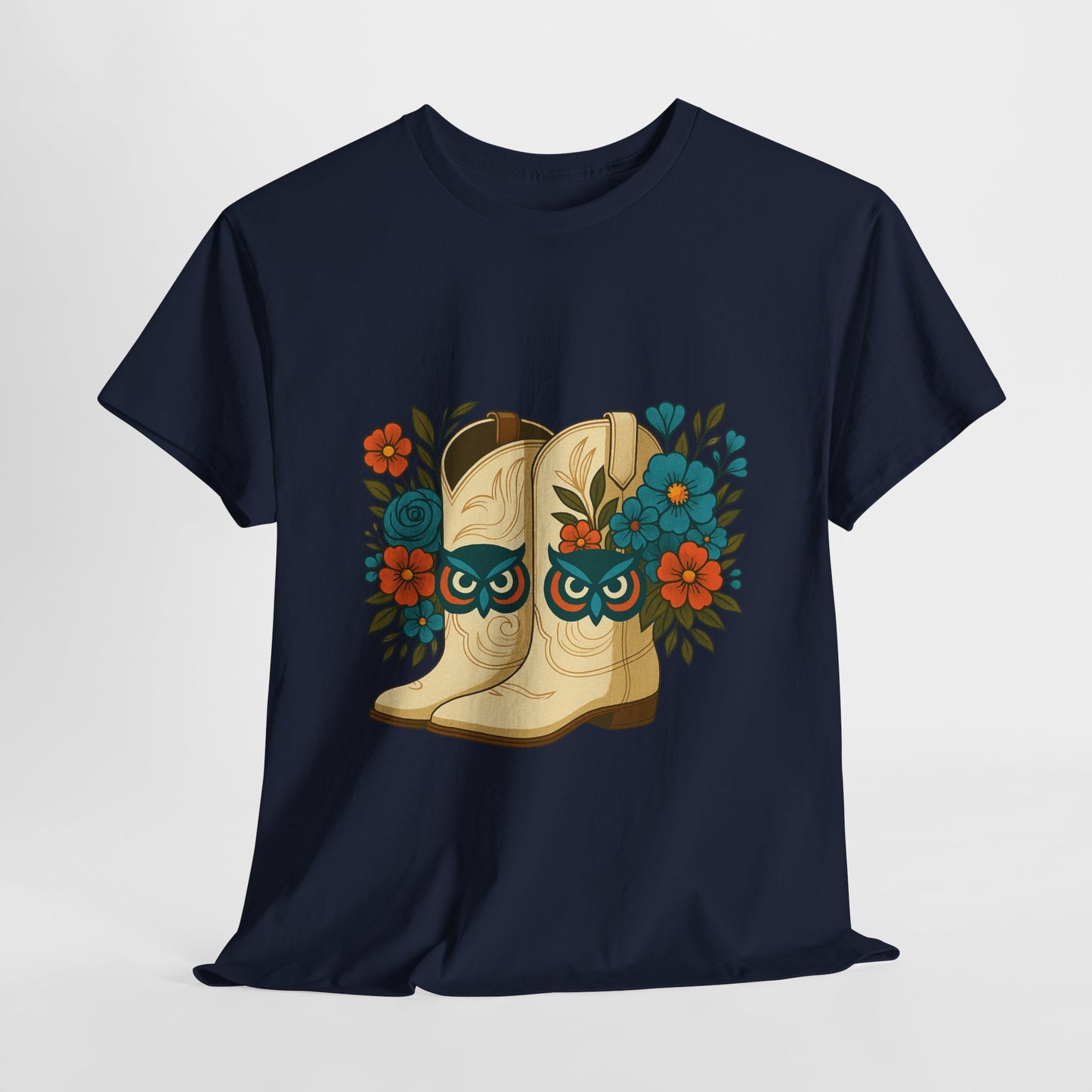 Floral Cowboy Boots Tee, Perfect for Country Music Lovers, Western Style Gift, Casual Outfit, Boho Fashion, Farmhouse Decor