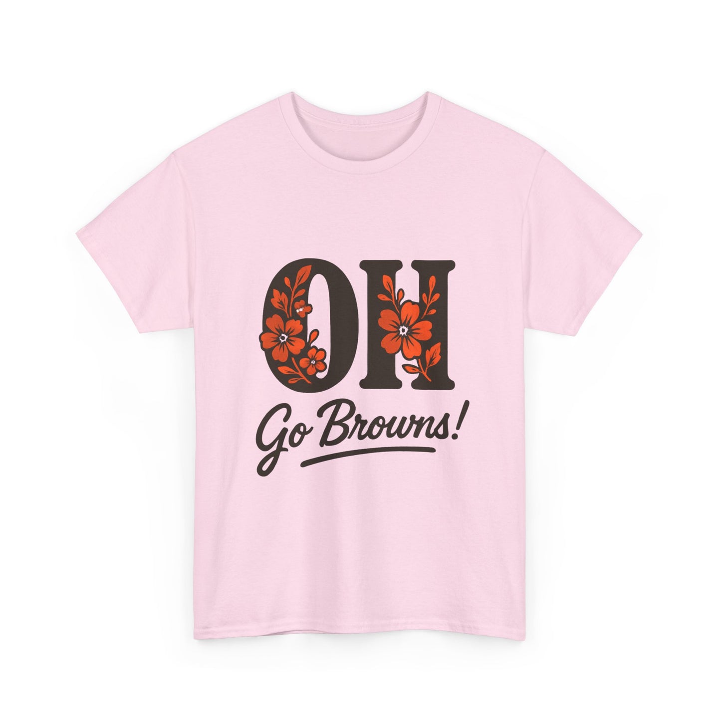 OH Go Browns Floral Unisex Tee, Fan Apparel, Game Day Shirt, Casual Wear, Gift for Sports Lovers