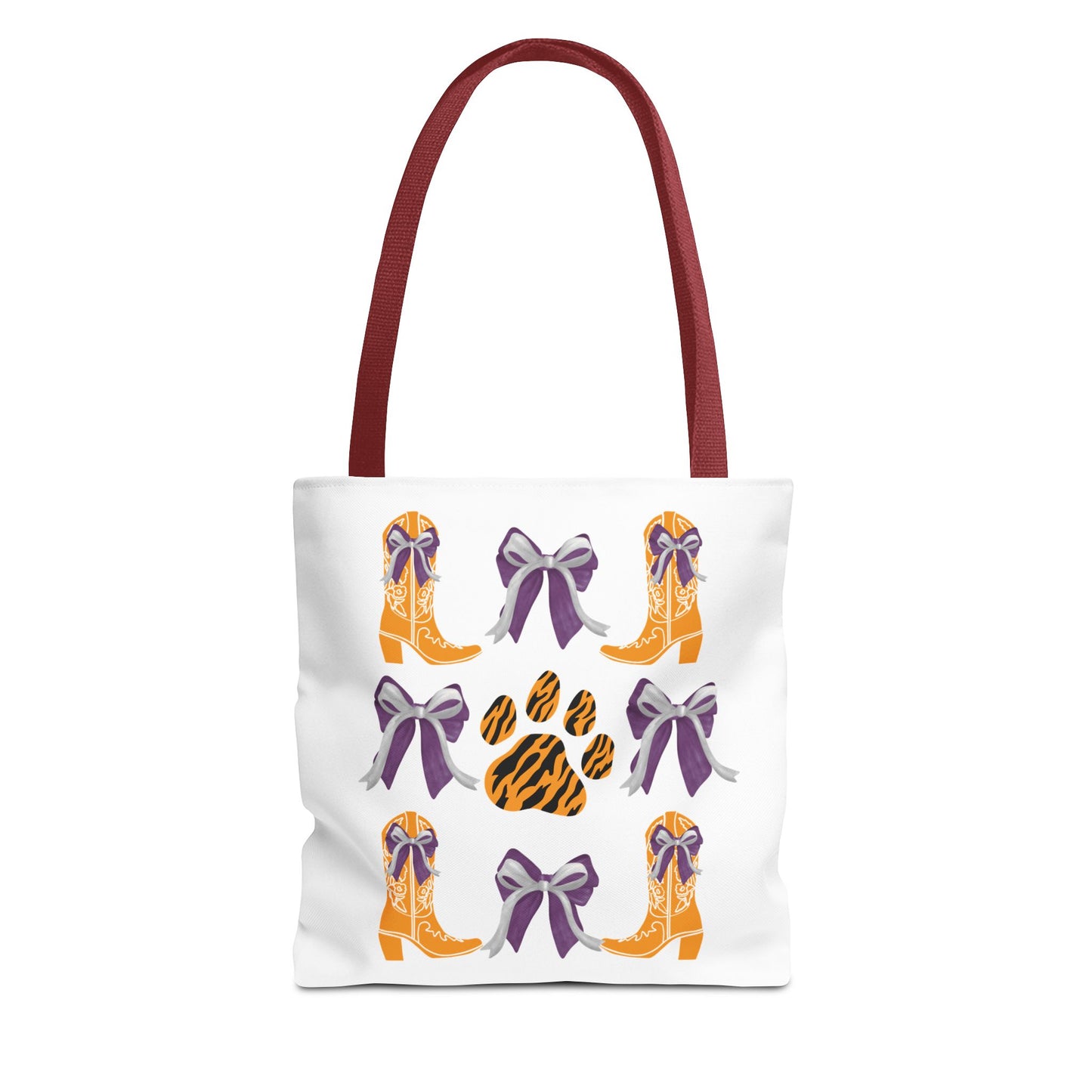 SC Clemson Coquette Bow Tiger Print Tote Bag, Go Tigers, SC Game Day, Clemson, SC, College Student Gift, Graduation Gift, SC Tigers Fan, Clemson Alumni