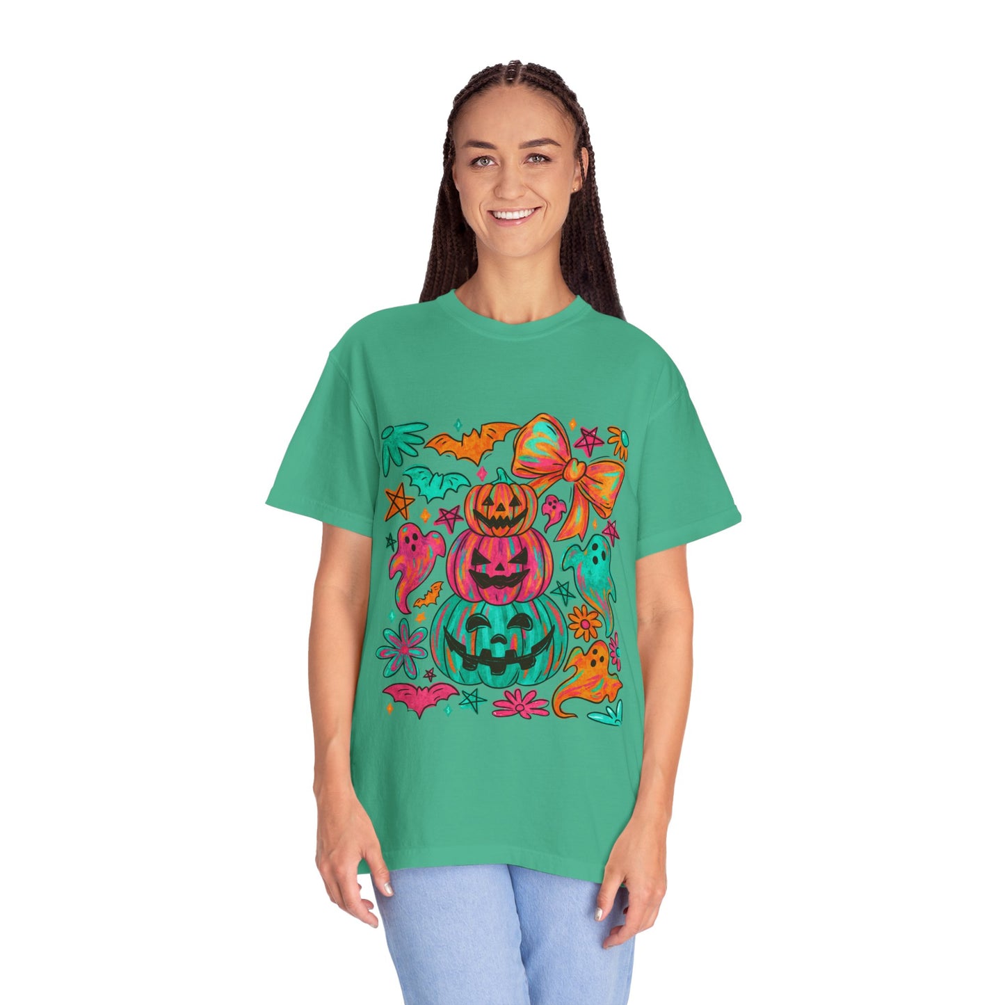 Whimsical Halloween T-Shirt, Perfect for Fall Celebrations, Ghosts & Pumpkins Design, Unisex Tee, Festive Apparel, Halloween Costume