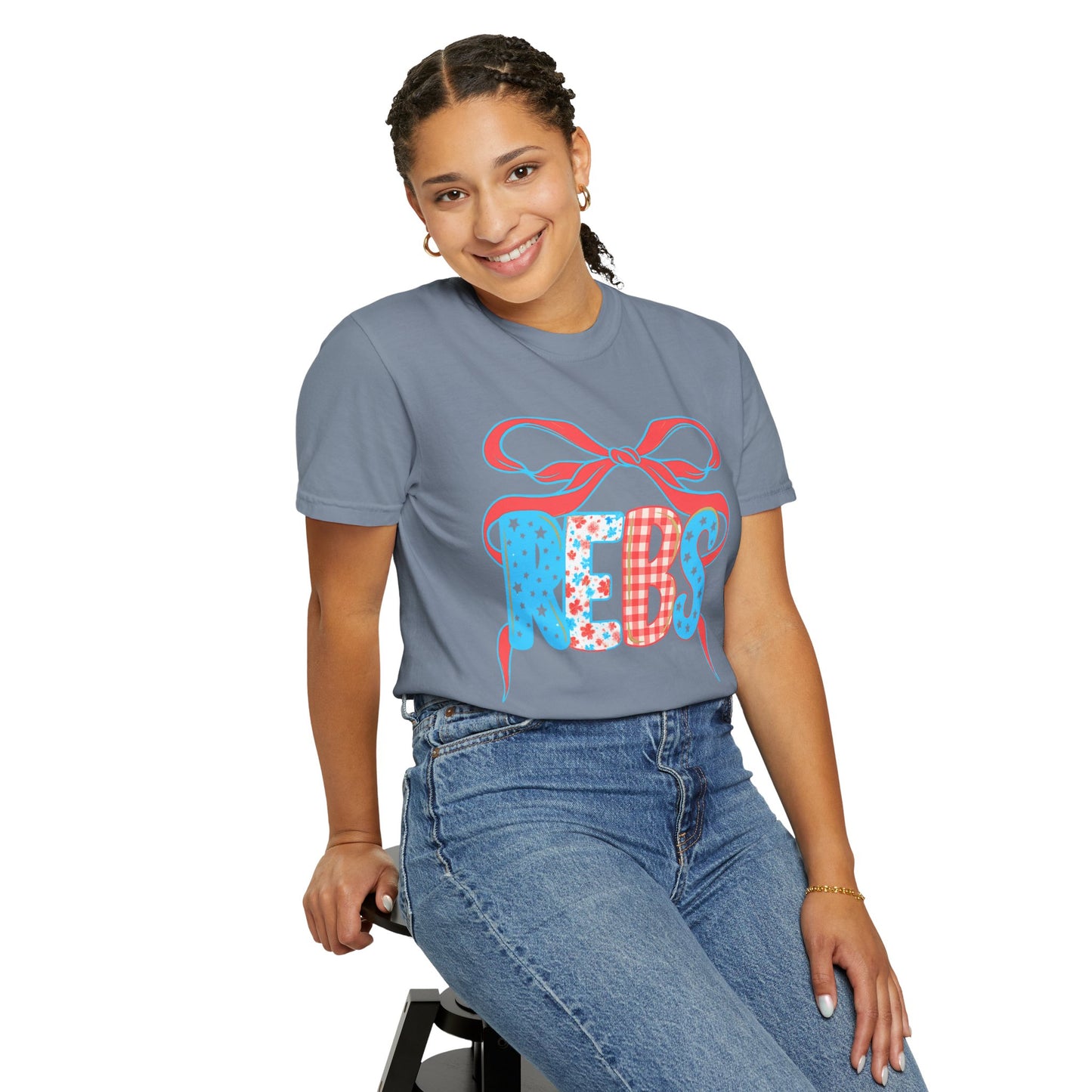 MS Rebs Floral Patriotic T-Shirt