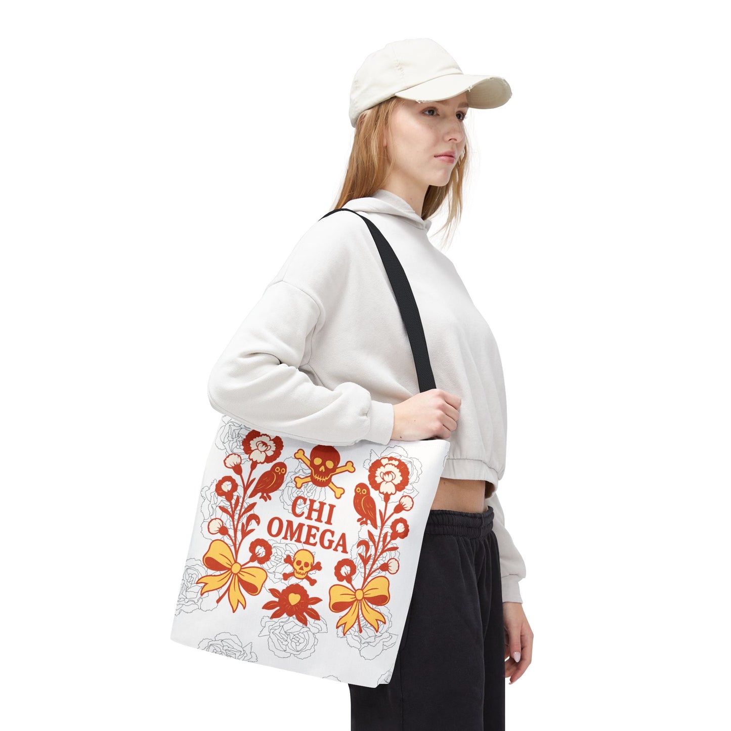 Chi Omega Floral Tote Bag