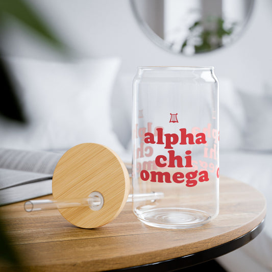 Alpha Chi Omega Sipper Glass | 16oz Novelty Drinkware, Sorority Gifts, Personalized Cups, Eco-Friendly Beverage Container, College [...]