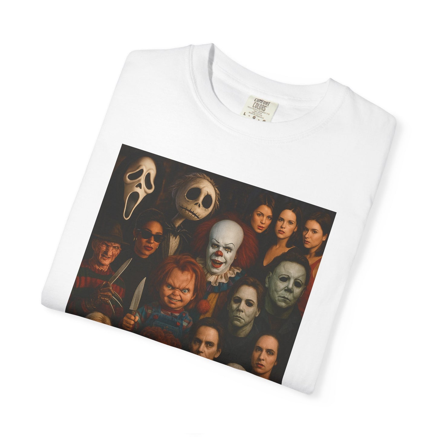 Spooky Halloween T-Shirt | Unisex Garment-Dyed Tee Featuring Iconic Horror Movie Characters, Perfect for Halloween Parties, Horror [...]