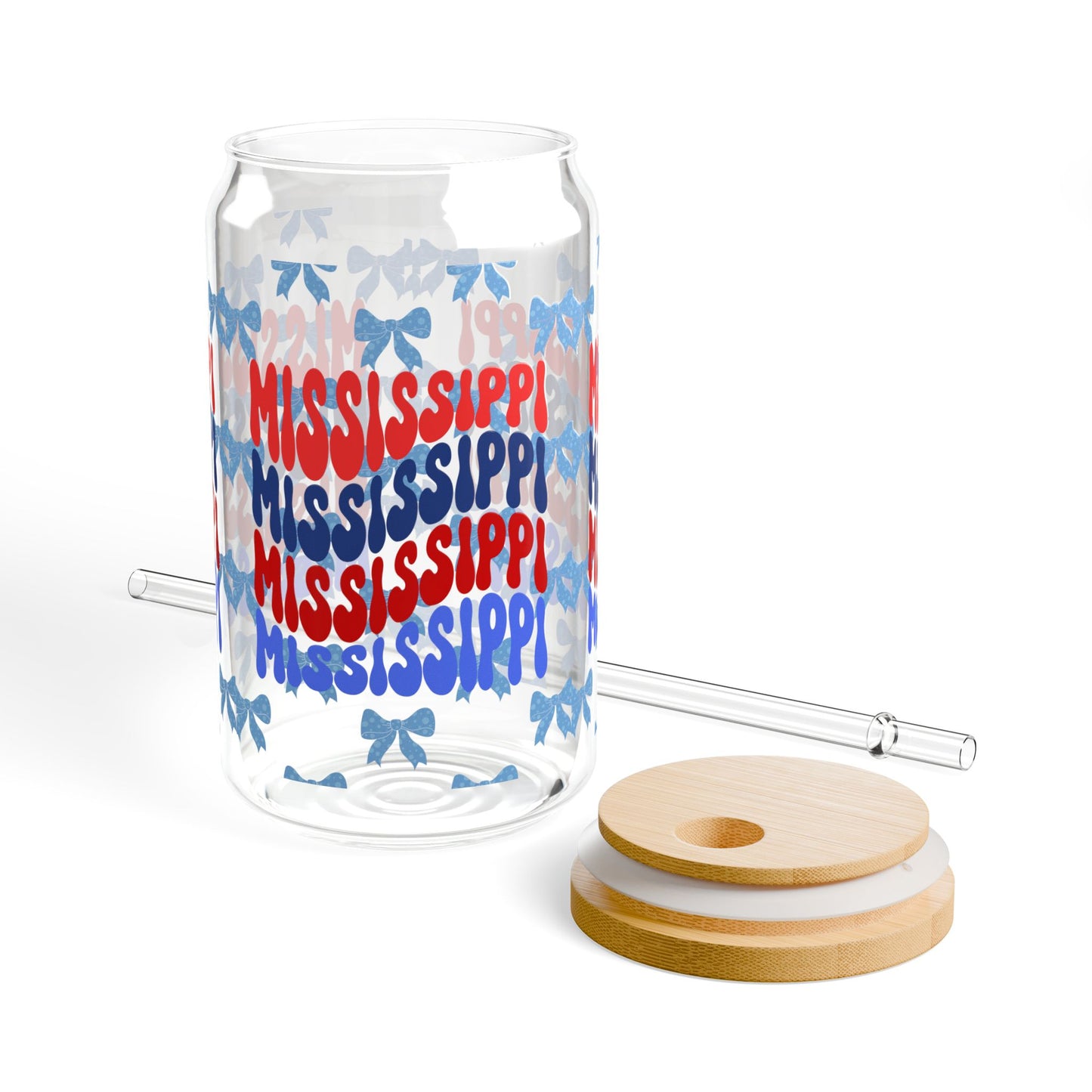 Coquette Bow Mississippi Sipper Glass, Hotty Toddy Game Day, Graduation Gift, College Student Gift, Oxford Mississippi, Tailgate Gift