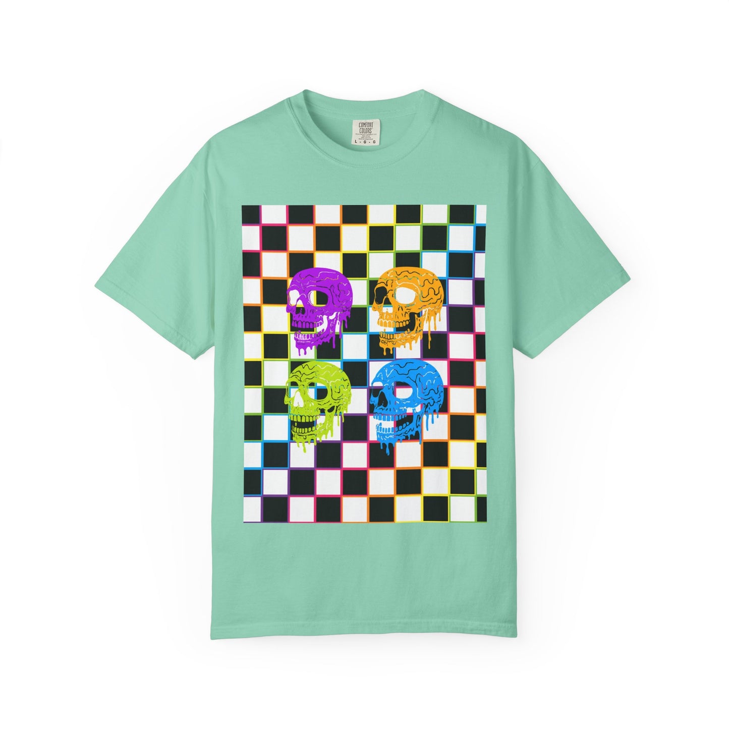 Vibrant Skull Graphic T-Shirt, Unisex Tee, Halloween Outfit, Alternative Fashion, Festival Wear, Casual Street Style